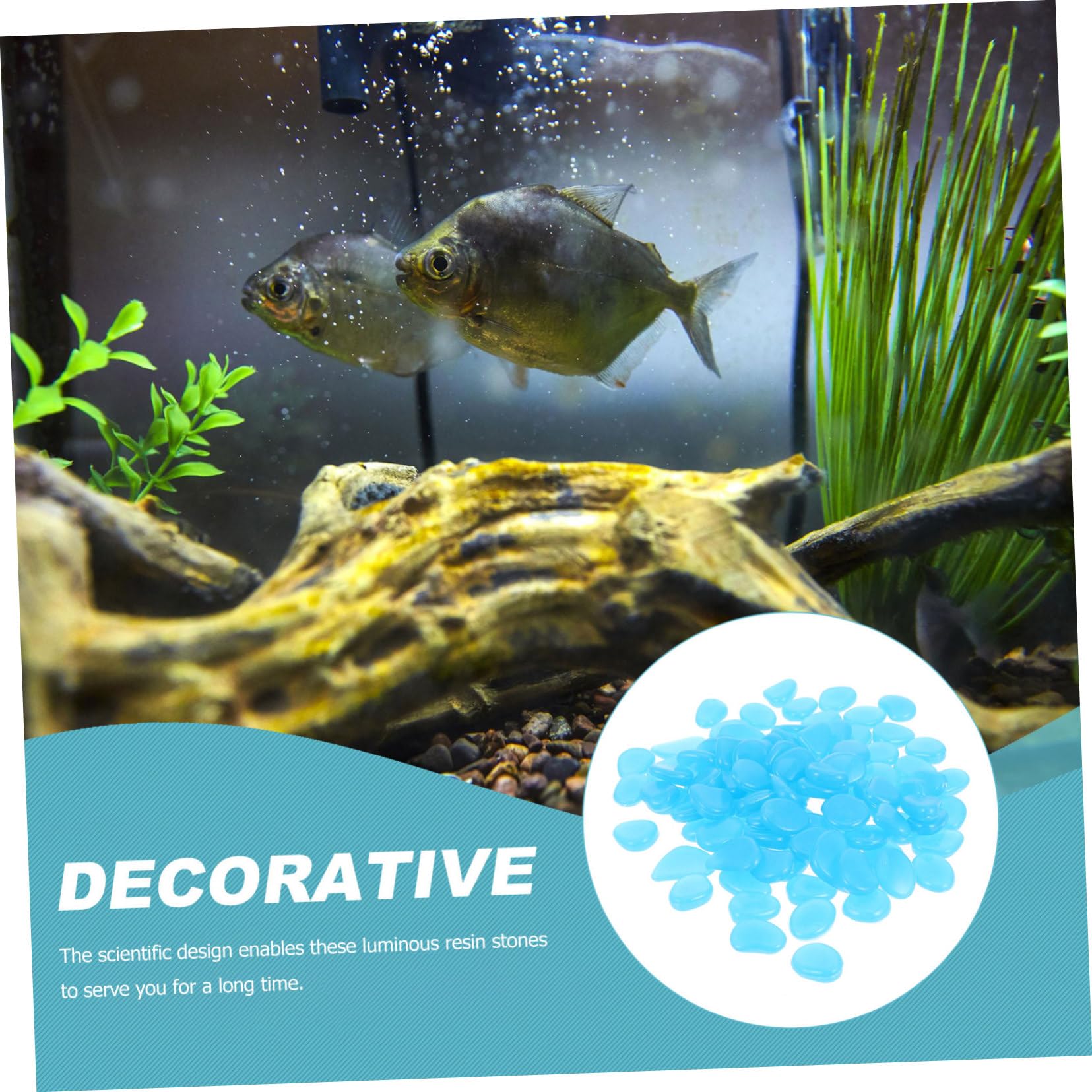 POPETPOP 3 Ensembles Bleu Galet Pierres D'Aquarium Réservoirs De Poissons Tube À Bulles Roches De Réservoir De Poissons Tremplin Sol Plante en Pot Test Aquarium Décoration 300 pièces * 3