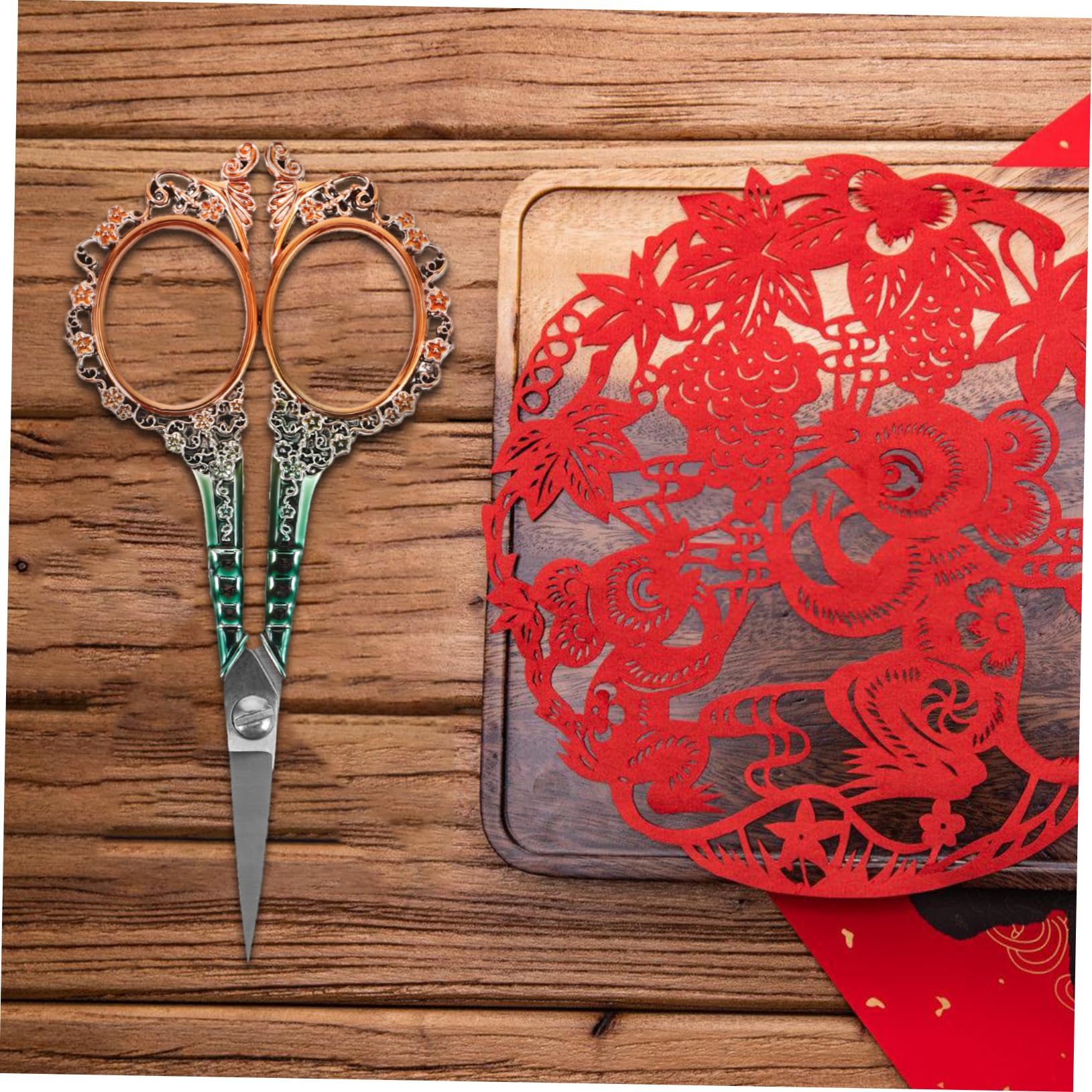 HOMSFOU 4 Pezzi Plum blossom taglio sarto annata Artigianato Forbici ricamo cucito Opere d'arte da ricamo aghi da ricamo Ago per cucire mestiere Accessori da ricamo Acciaio inossidabile