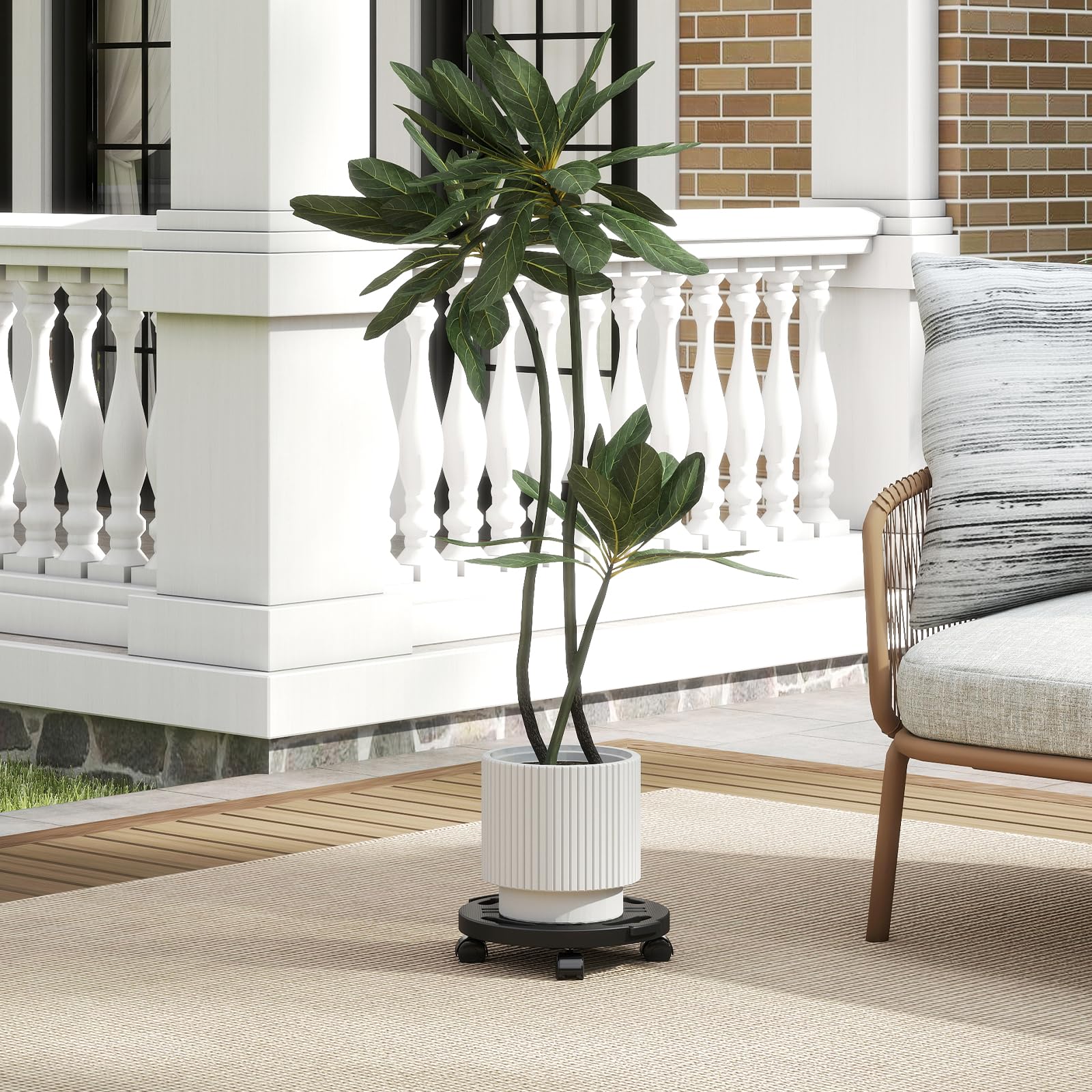SOARS Porte Plante à roulettes 30 x 28 x 7 cm Charge Max 170 kg Chariot pour Intérieur Extérieur