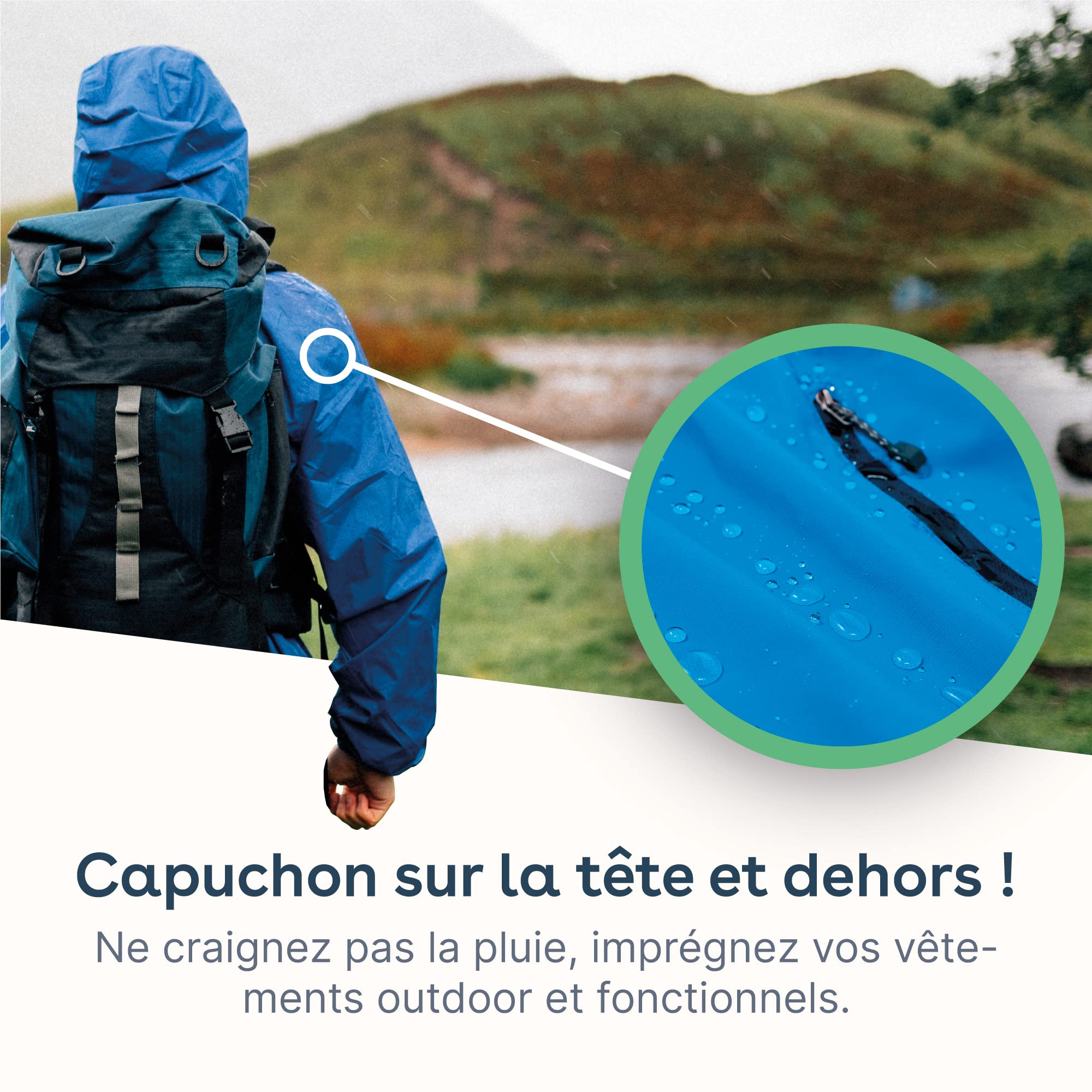 Spray d'imprégnation pour Textiles Imprégnation Protection Contre Les intempéries sans PFC Scellement Contre l'humidité et la saleté Goretex Sympatex