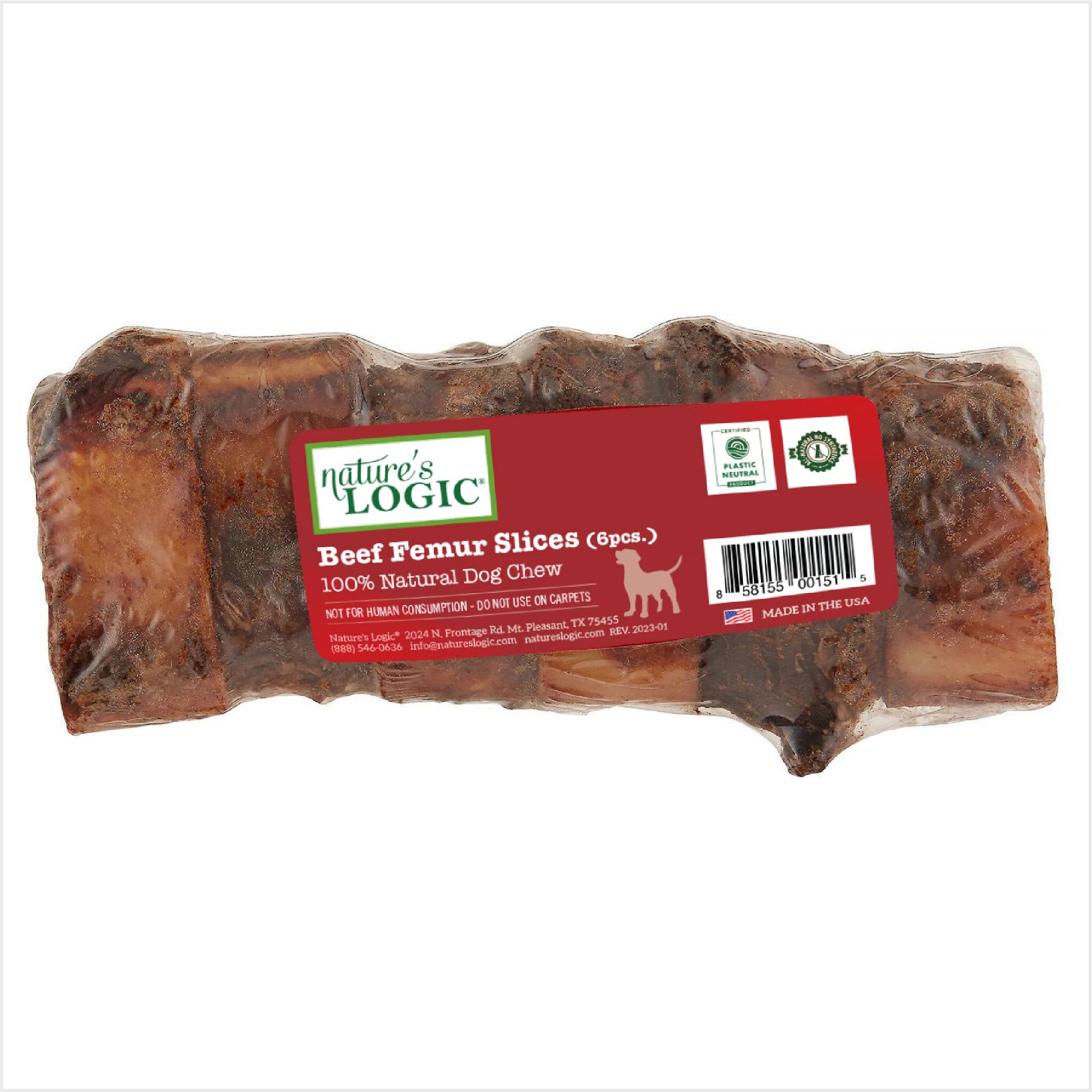 Natures Logic 858155001515 Sliced Beef Femur Treat, One Size