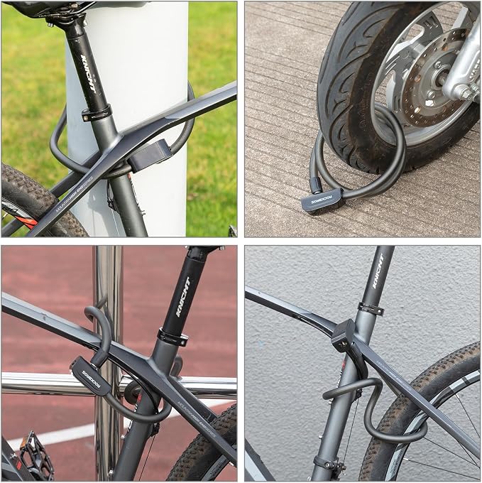 Candado de cable para bici ROCKBROS con bloqueo rápido sin llave miniatura 7