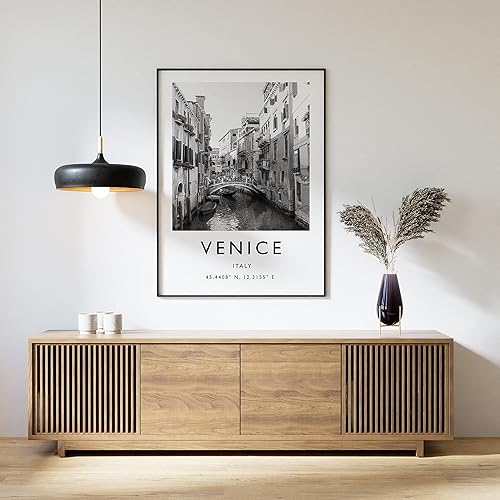 Impresión de pared de Venecia, arte de pared de Venecia, impresión de Italia, arte de viaje, decoración de viajes, impresión en blanco y negro, arte