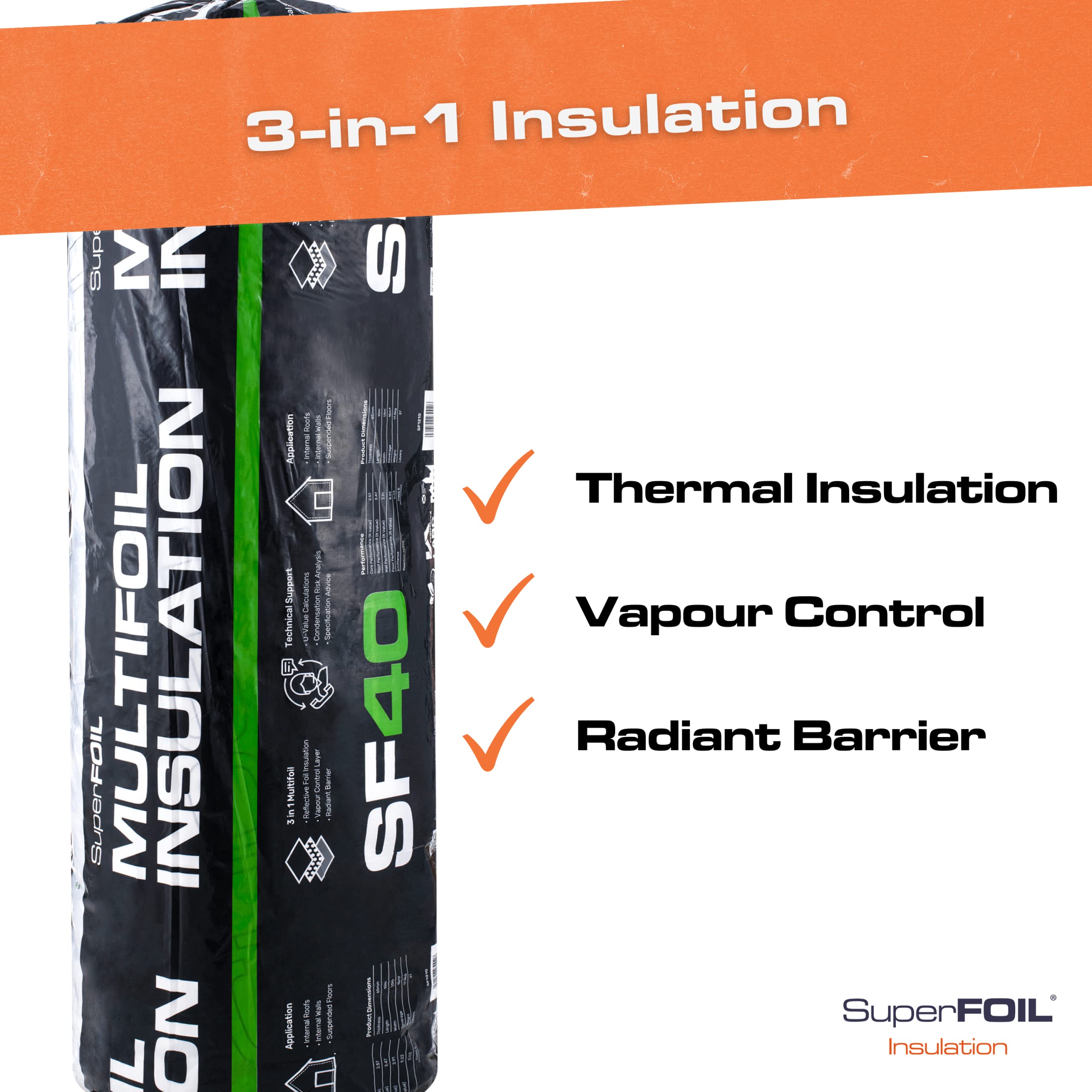 SuperFOIL SuperFOIL SF40BB Breathable Multifoil Insulation Roll 1500mm X 10m • Price