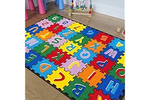 CR Kids Educational ABC Puzzle School Rugs for Classrooms (8x10)