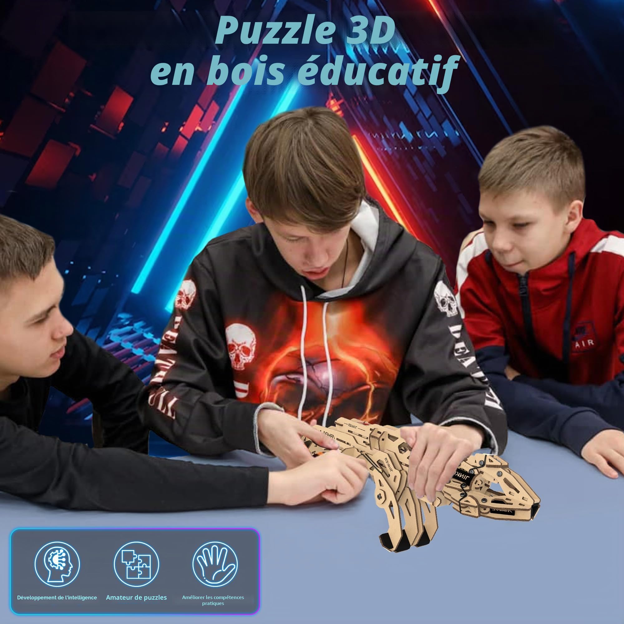Kit de modélisation de Griffes mécaniques Puzzle 3D en Bois ClawBot pour Adultes et Adolescents Kit de Construction de Bras robotique Auto-assemblé à Construire Puzzle en Bois découpé au Laser