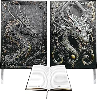 DND Journal/Notebook, 3D Dragon Embossed Lined Notebook for Dungeons and Dragons/D&D, A5 Leather Hardcover