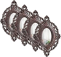 Vista 8 de ZEXUIRU 2 piezas de espejo de pared arqueado para ventana, espejo de acento rústico de granja, espejo de entrada con marco de madera para sala