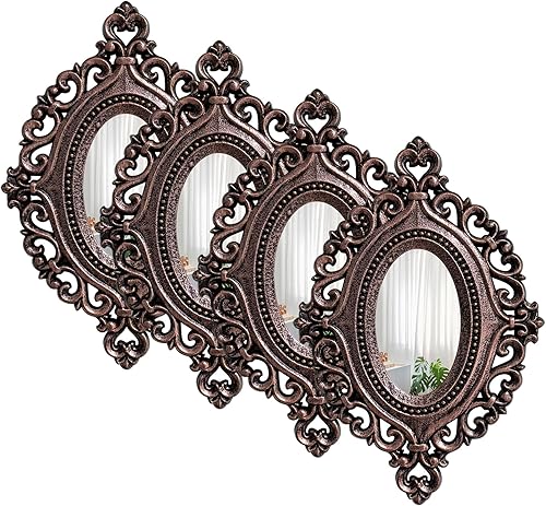 Miniatura 7 de ZEXUIRU Espejo de pared con marco de madera para ventana, 2 piezas, espejo rústico de granja, espejo de entrada con marco de madera para sala de