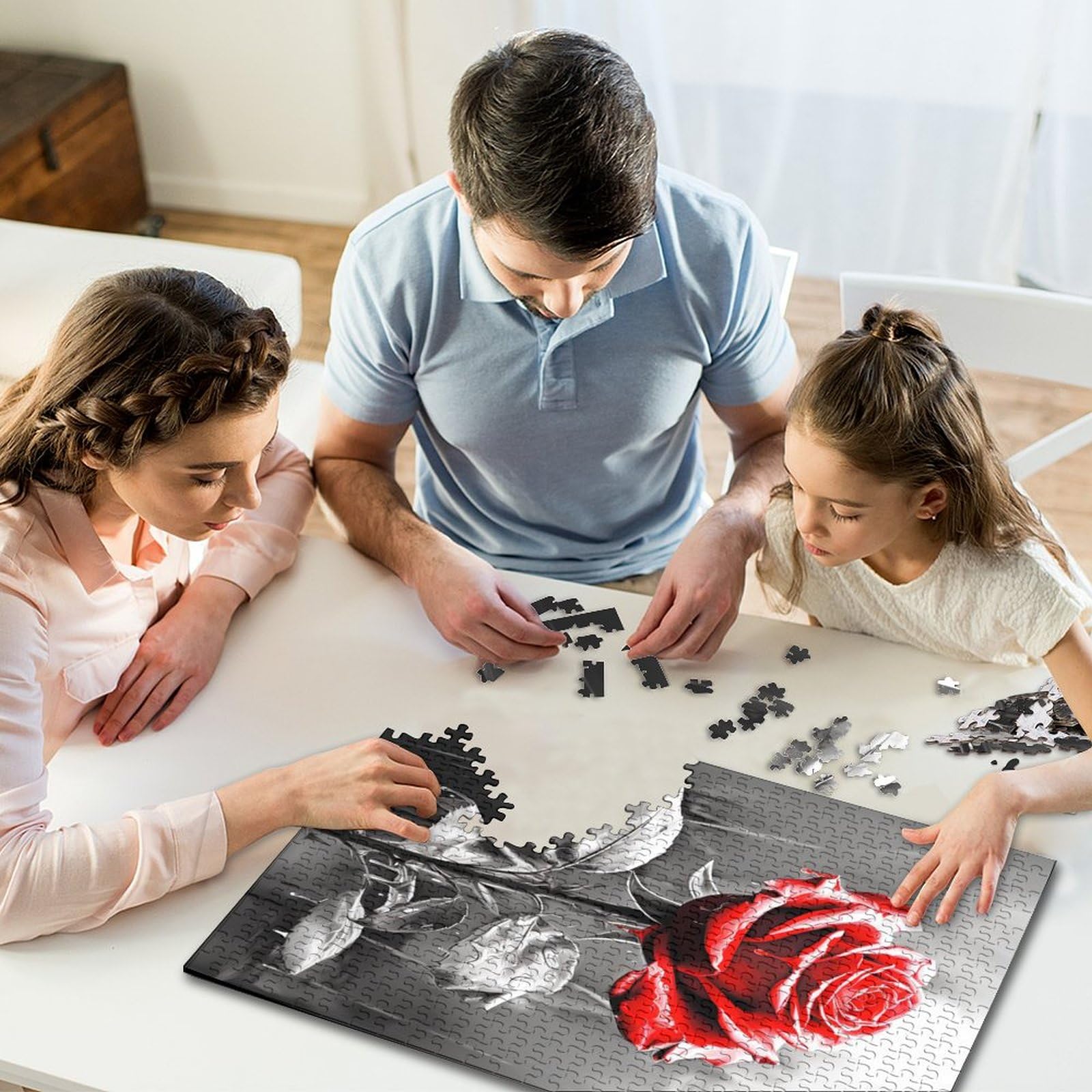 Rose Puzzles 1000 Pezzi Per Adulti, Puzzle Classici Con Stampa Ad Alta Definizione, Gioco Di Famiglia, Team Building, Regali Per Amanti O Amici 1000pcs (75x50cm)