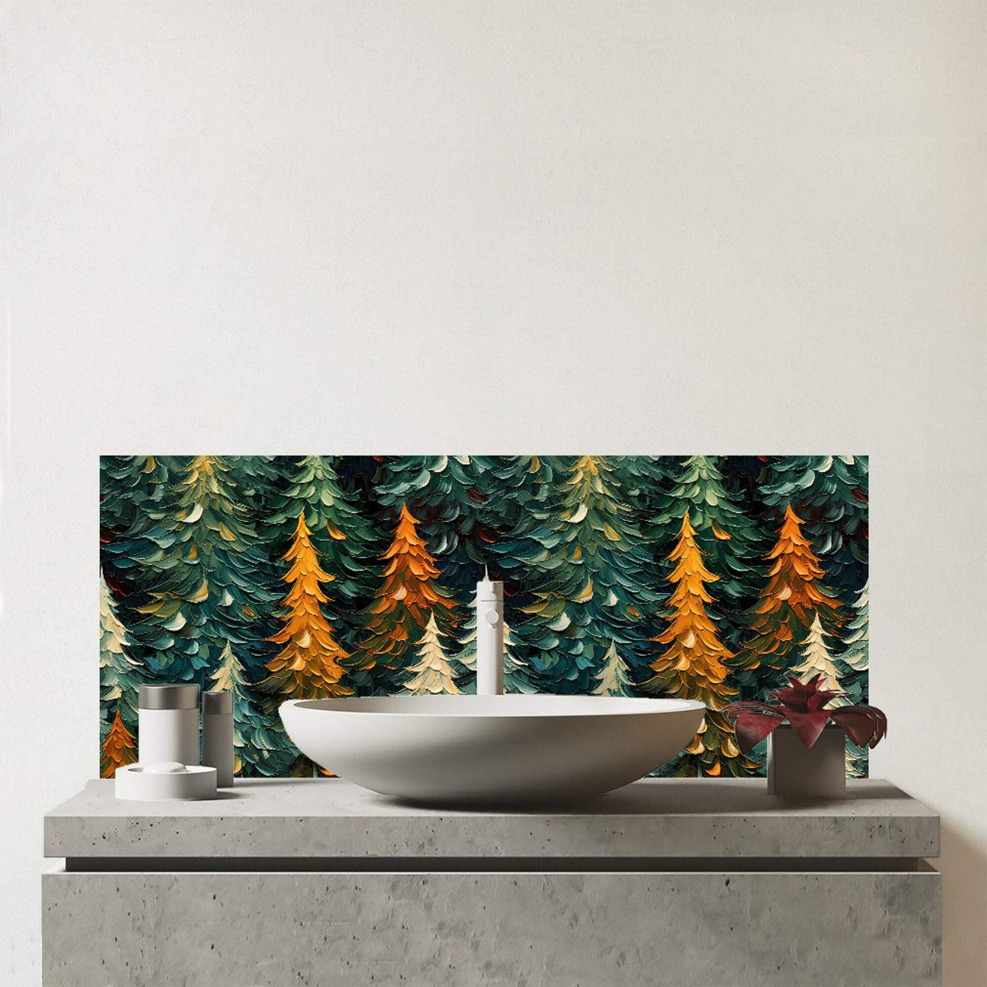 Warren Reed - Designer - Glass Bathroom Splashback - 25 x 60cm - Impasto Style