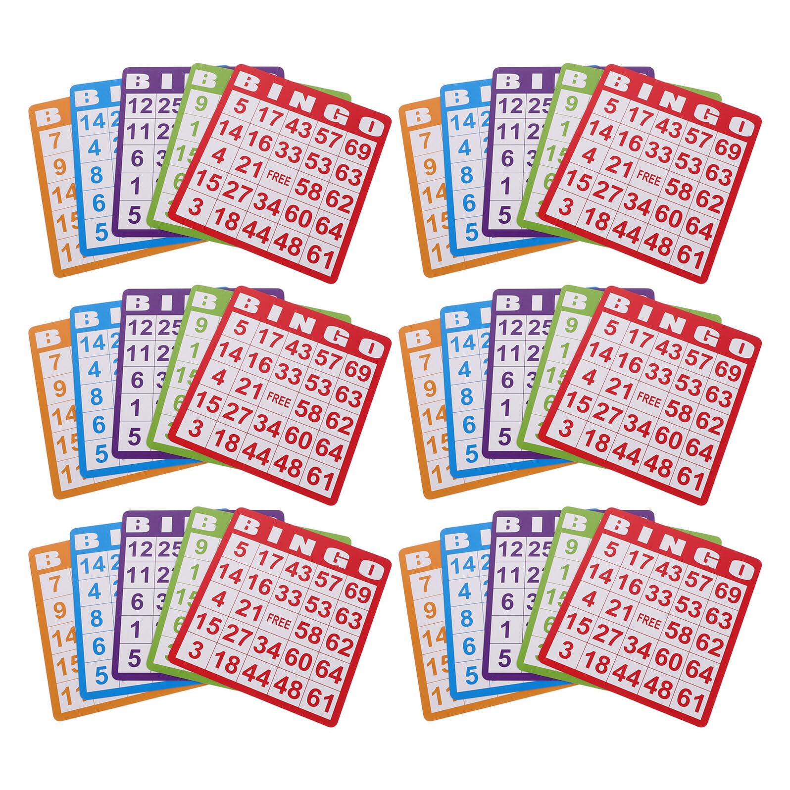 Tarjetas de Bingo Coloridas 100 Piezas de Papel para Juegos