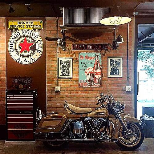 Vista 5 de DOSEK - Letrero de metal con texto en inglés "Vintage Compatible Dr Pepper" con texto en inglés "Dr Pepper", letreros de advertencia de animales