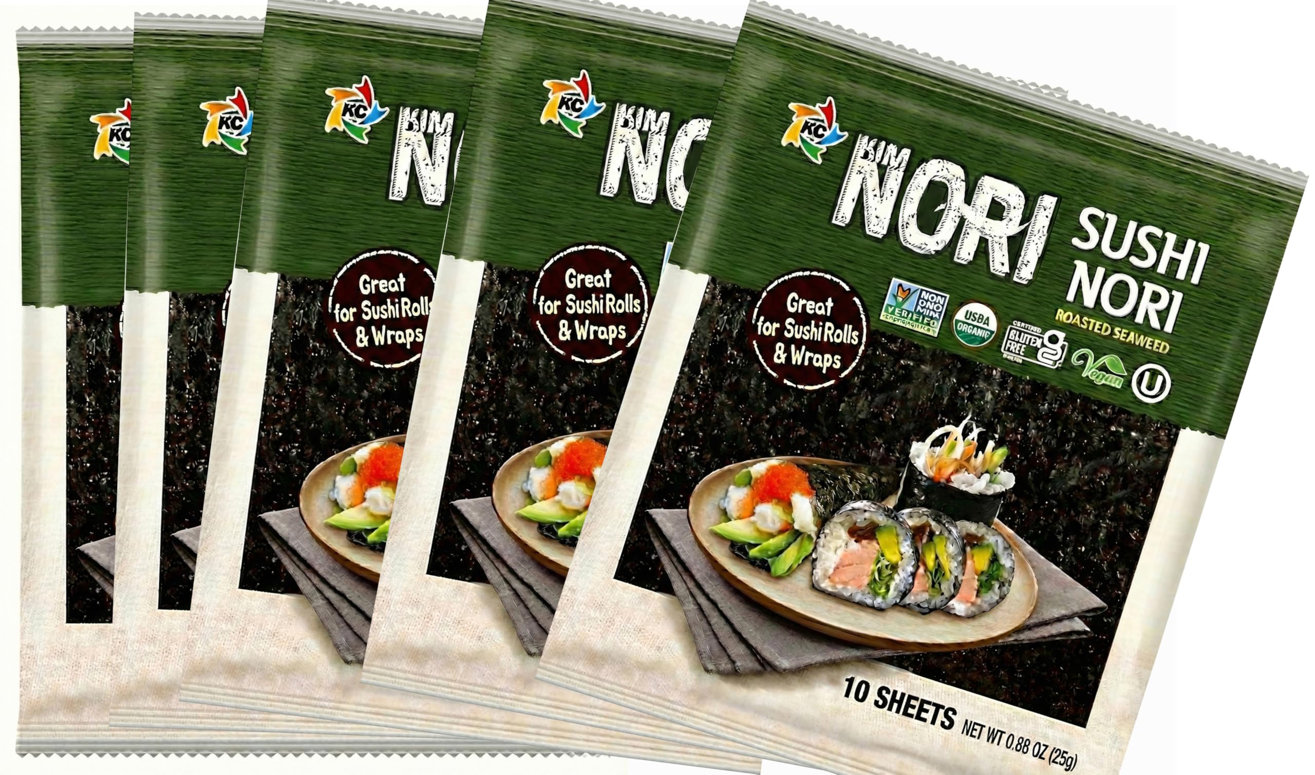 Amazon.com : Kimnori Organic Twice-Roasted Sushi Nori – 50 Full