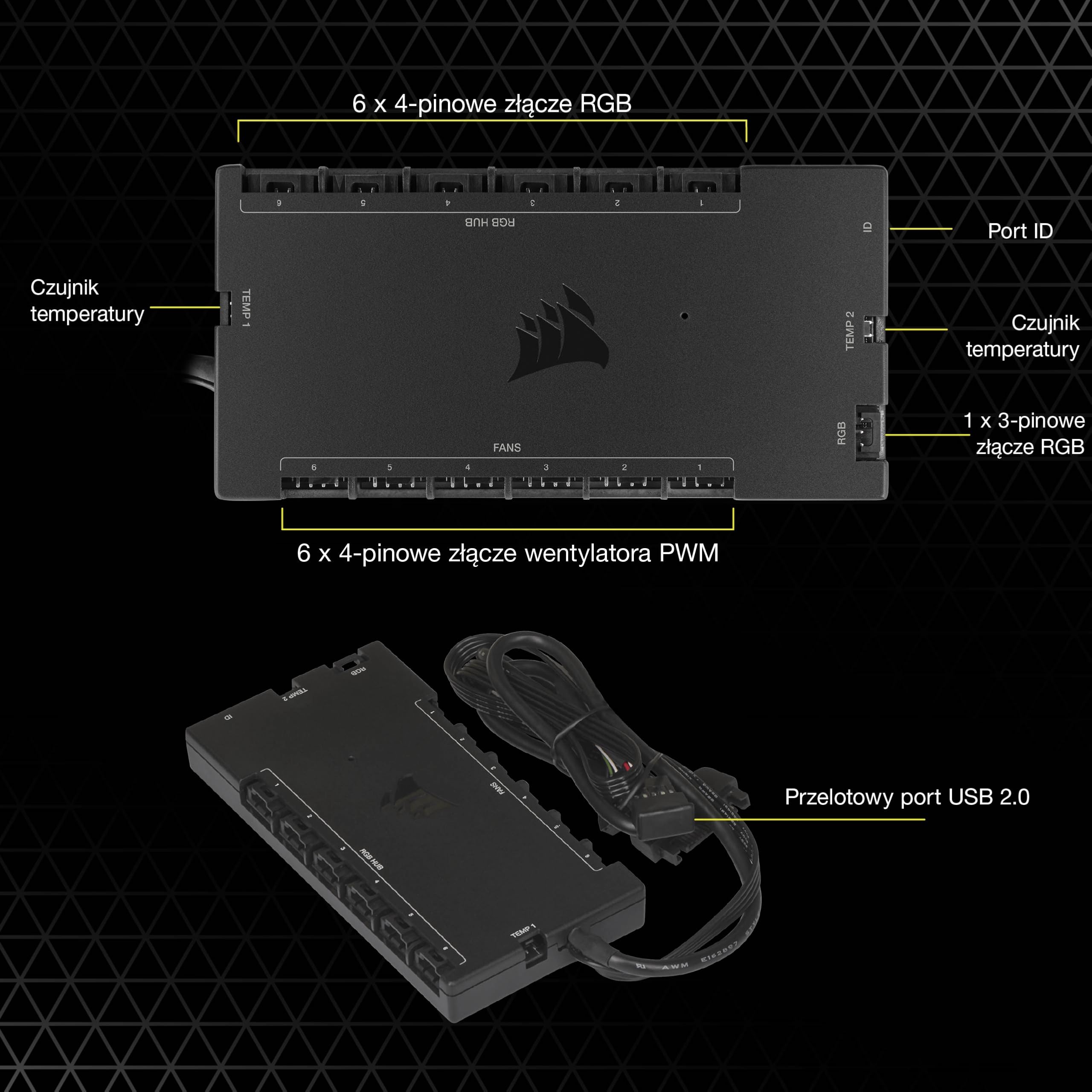 Corsair iCUE Commander CORE XT Kontroler Oświetlenia Rgb, Czarny, 264 Diody CL-9011112-WW