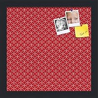 Vista 277 de PinPix Tablero de anuncios de corcho de 20 x 14 pulgadas. Este tablero decorativo enmarcado viene con diseño de círculos B W y un marco negro