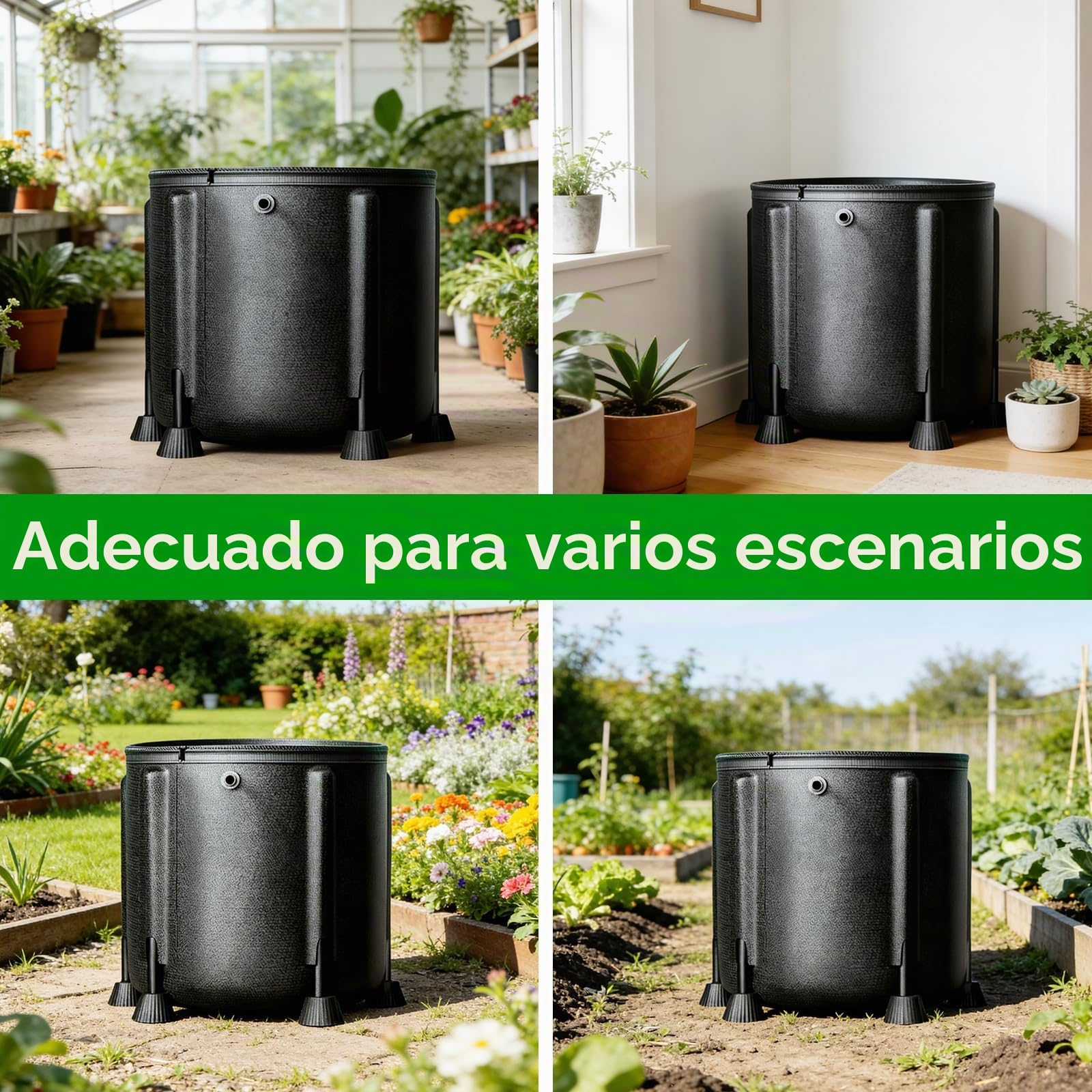 Sistema de riego automático, kit de riego por goteo con bomba de agua | 15 vatios y cubo de 50 litros, 4 bolsas de cultivo de tela no tejida, sistema de riego para vacaciones para jardín, plantas