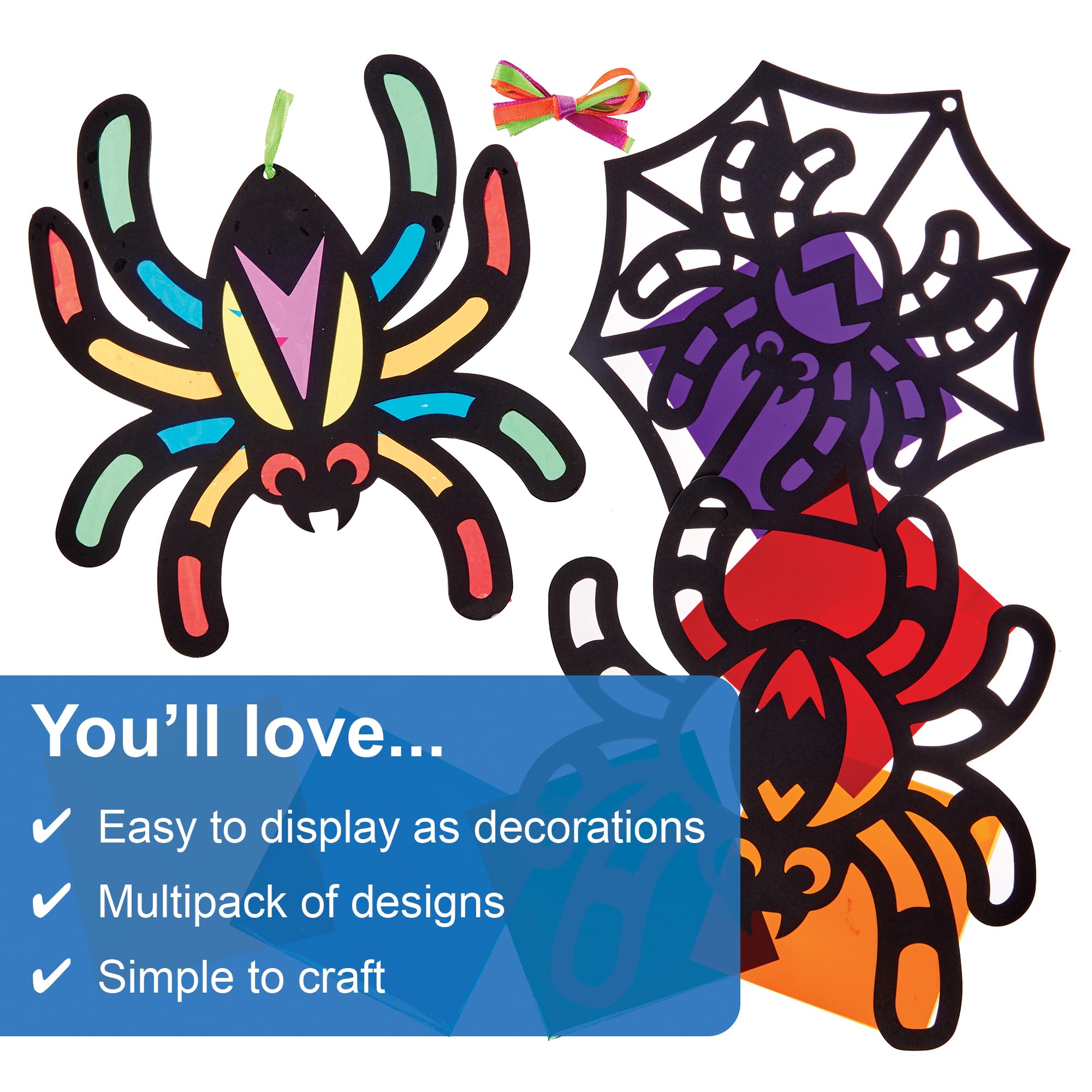Amazon.com: Baker Ross FX627 Spider Stained Glass Decoration Kits