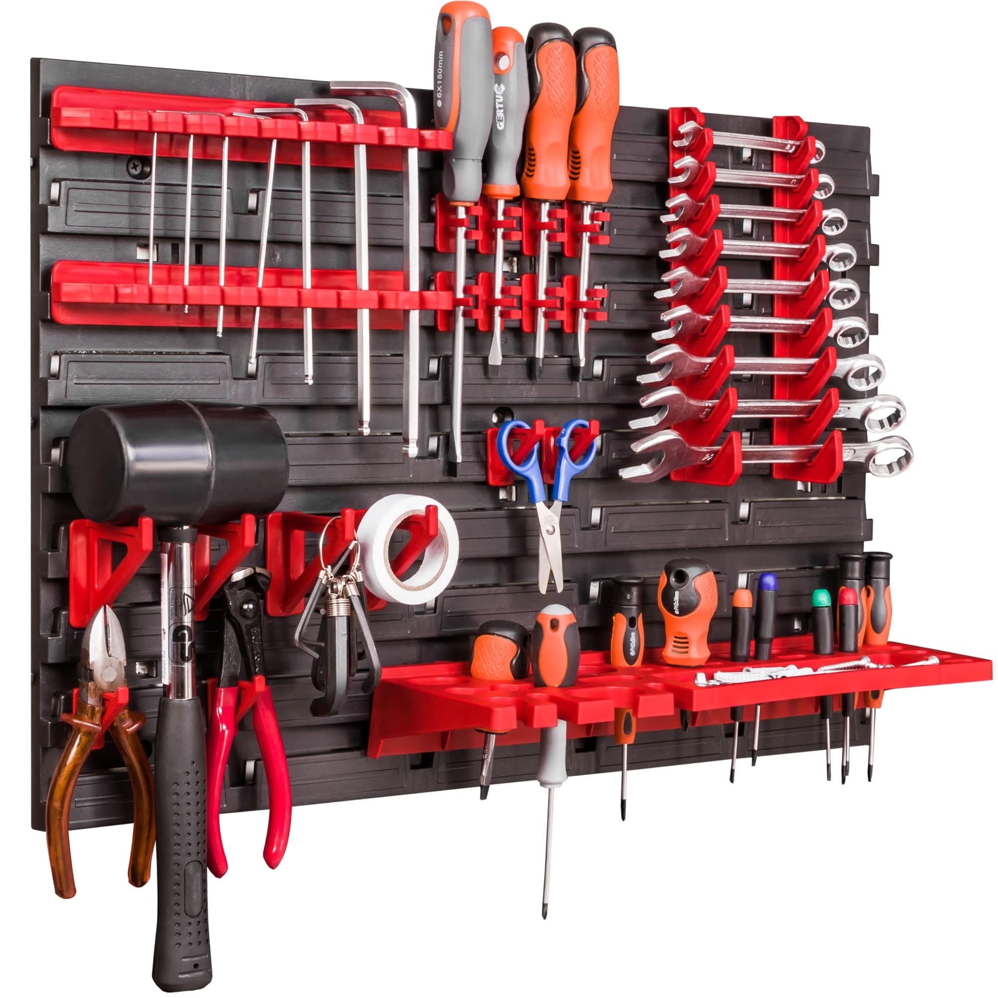 Botle Assortiment De 20 Porte-outils Mural Pour Atelier - Rouge - Clé à Molette, Tournevis, Pinces