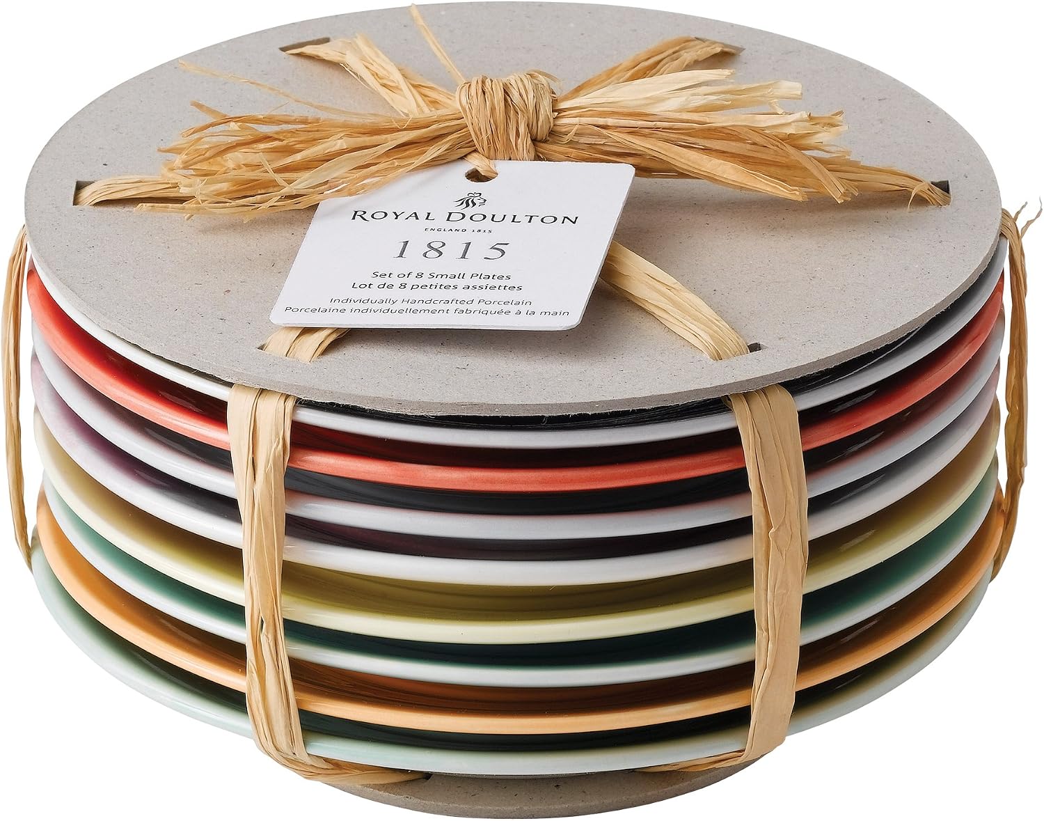 Royal Doulton Mixed Set-1815 Bright Collection Plate Set of 8-Plates for Dinner Pasta, Cereal & Soup, Various Sizes, Porcelain, 16cm - Image 4