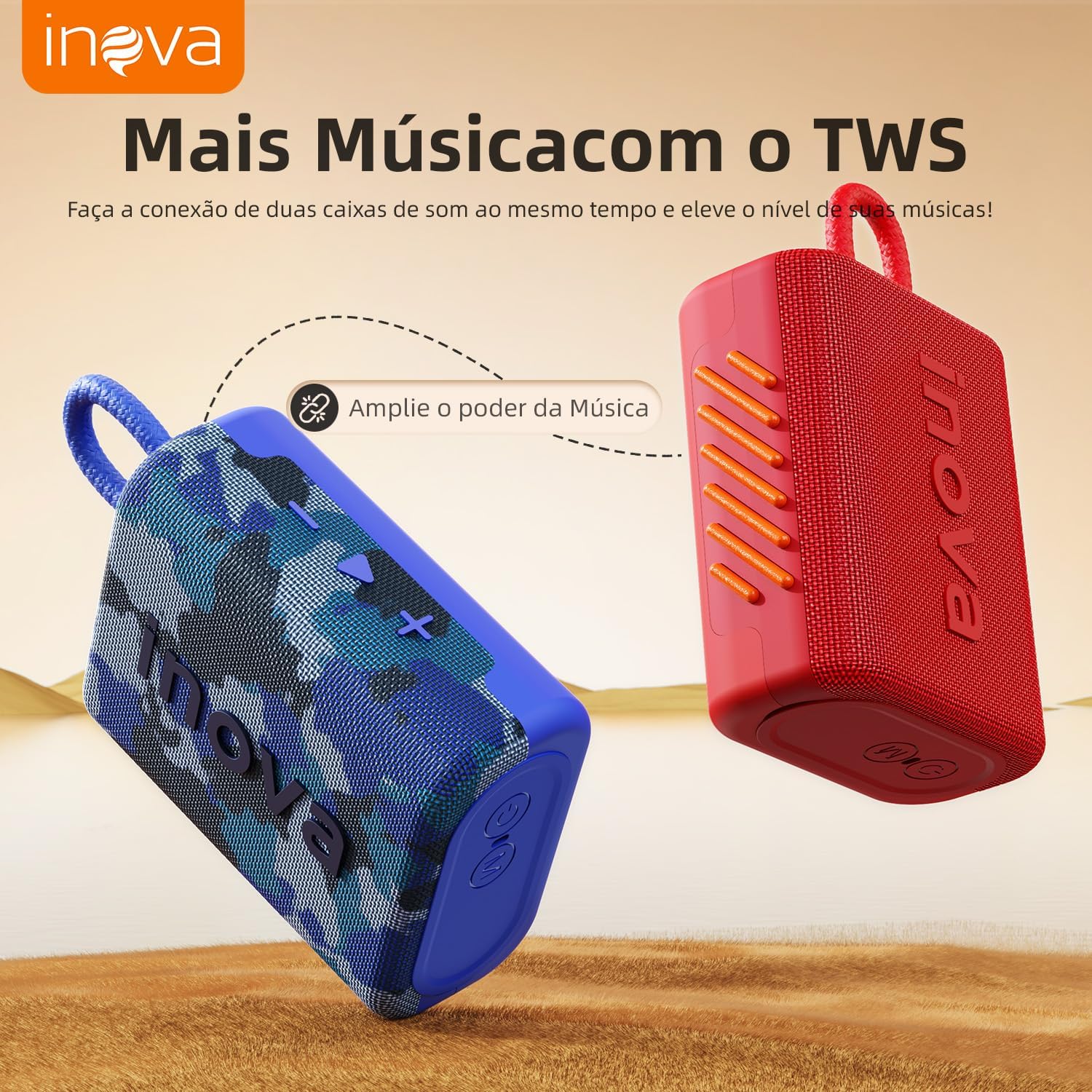 Caixa de Som, inava, Go- 5, Caixa de Som Portáteis Bluetooth,Terceira geração, 15h de reprodução, À Prova D'água IP67, TWS/USB/TF(Preto) Caixa de Som, inava, Go- 5, Caixa de Som Portáteis Bluetooth,Terceira geração, 15h de reprodução, À Prova D'água IP67, TWS/USB/TF(Preto)