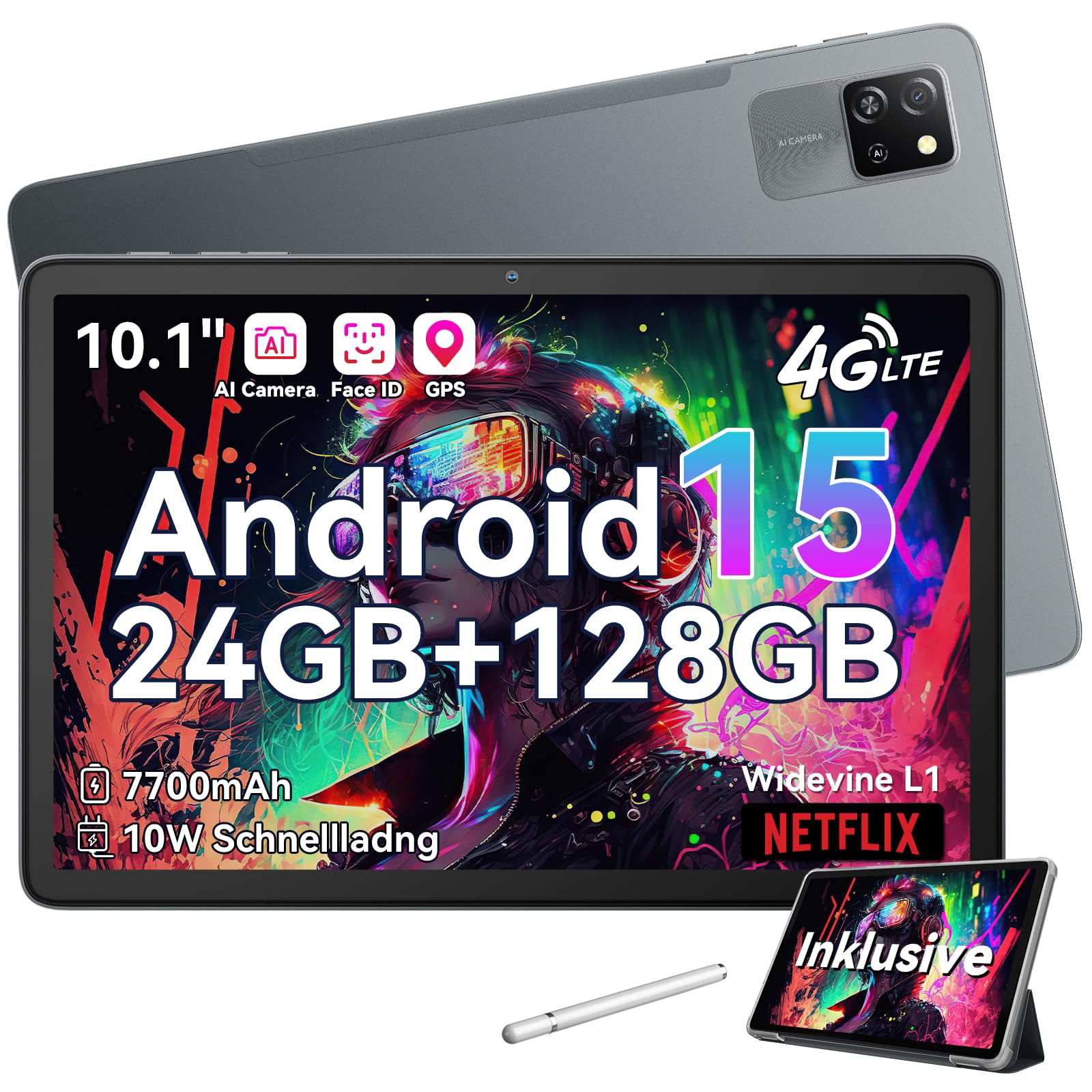 Blackview Android 15 Tab 60 Pro Tablet, 10 Inch Tablet, 24GB RAM+