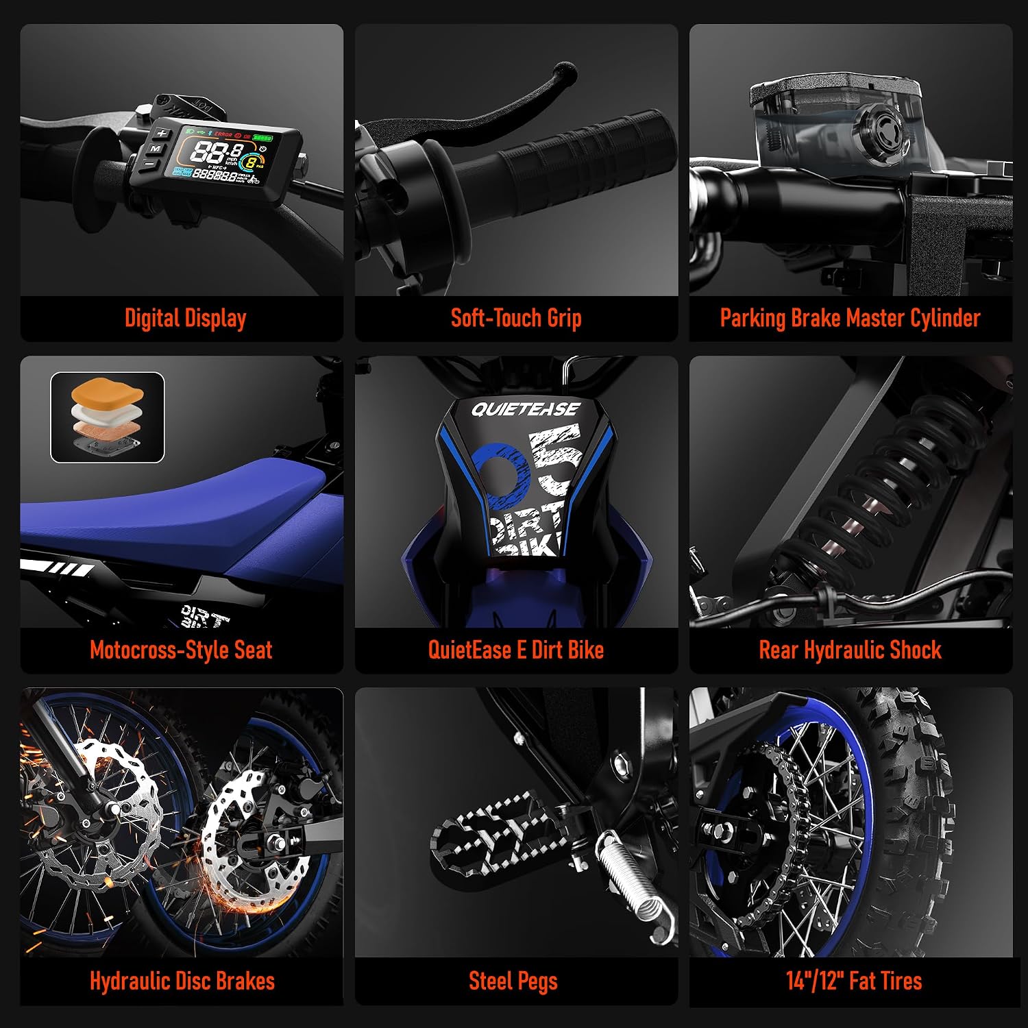 Electric Dirt Bike for Teens & Adults, 3000W Brushless Mid-Drive Motor, 220Nm Torque, 38 MPH, 48V/23.5Ah, IPX6 Waterproof Battery, Full Hydraulic Air-Bag Suspension Ebike