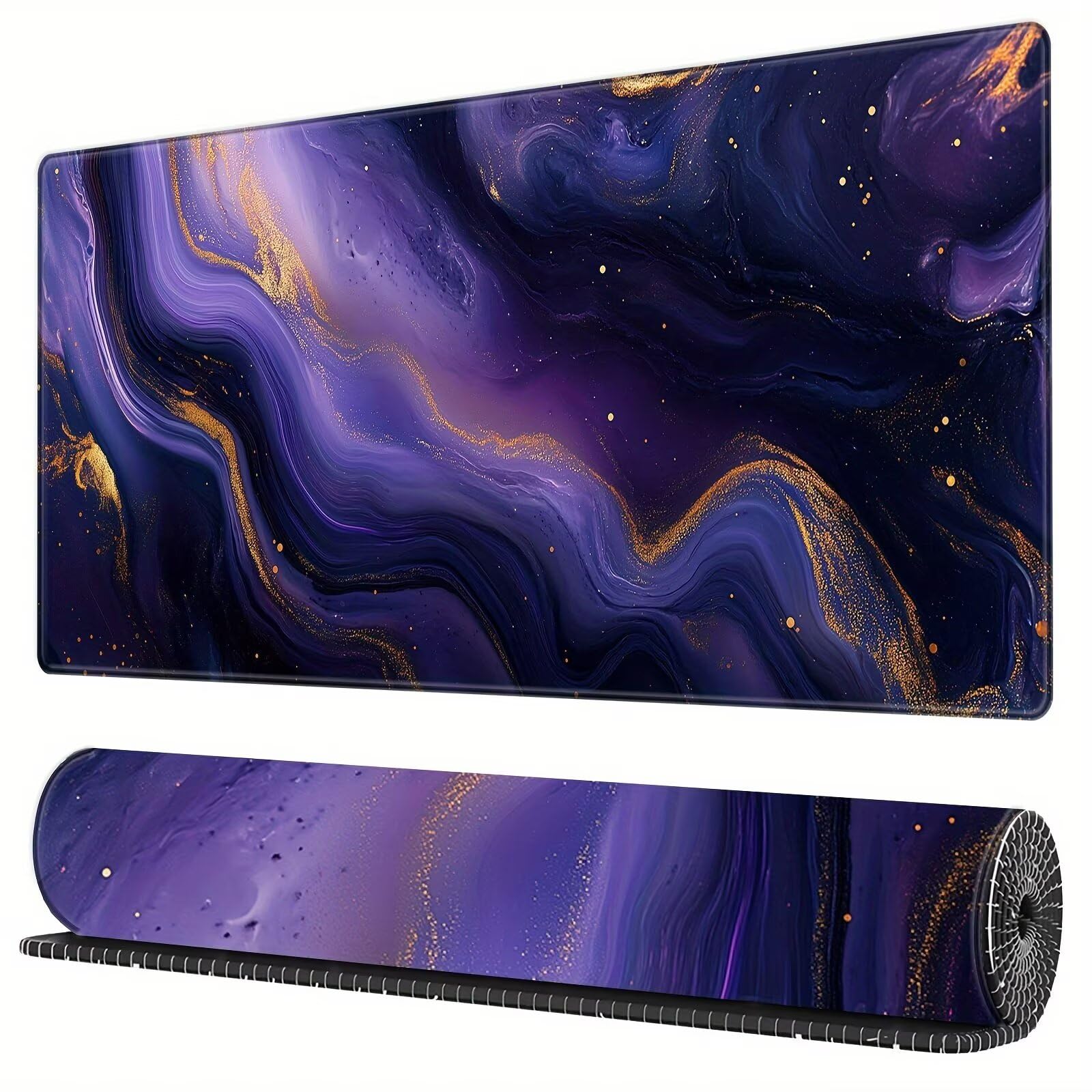 Alfombrilla de Ratón Gaming XXL 1000x500x2mm, Mármol Morado | Alfombrilla Escritorio Grande Antideslizante, Superficie de Alta Precisión y Velocidad para Teclado, PC y Laptop