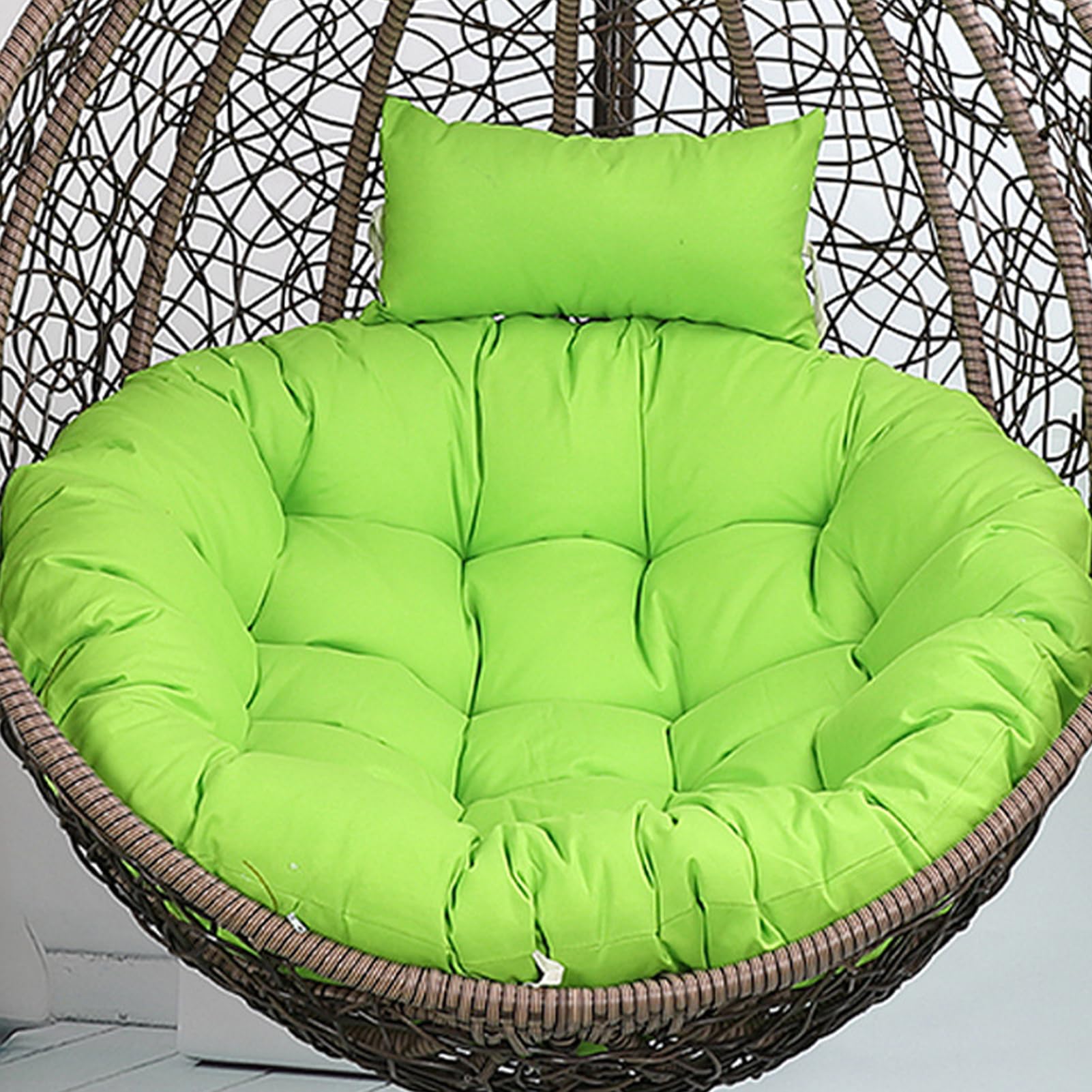Swing Chair Cushion Soft Thick Egg Chairs Cushion, Includes Head Pillow Breathable Hammock Chairs Hanging Baskets Machine Washable Perfect for Relaxing in Garden Patio or Living Room,NO13,100cm