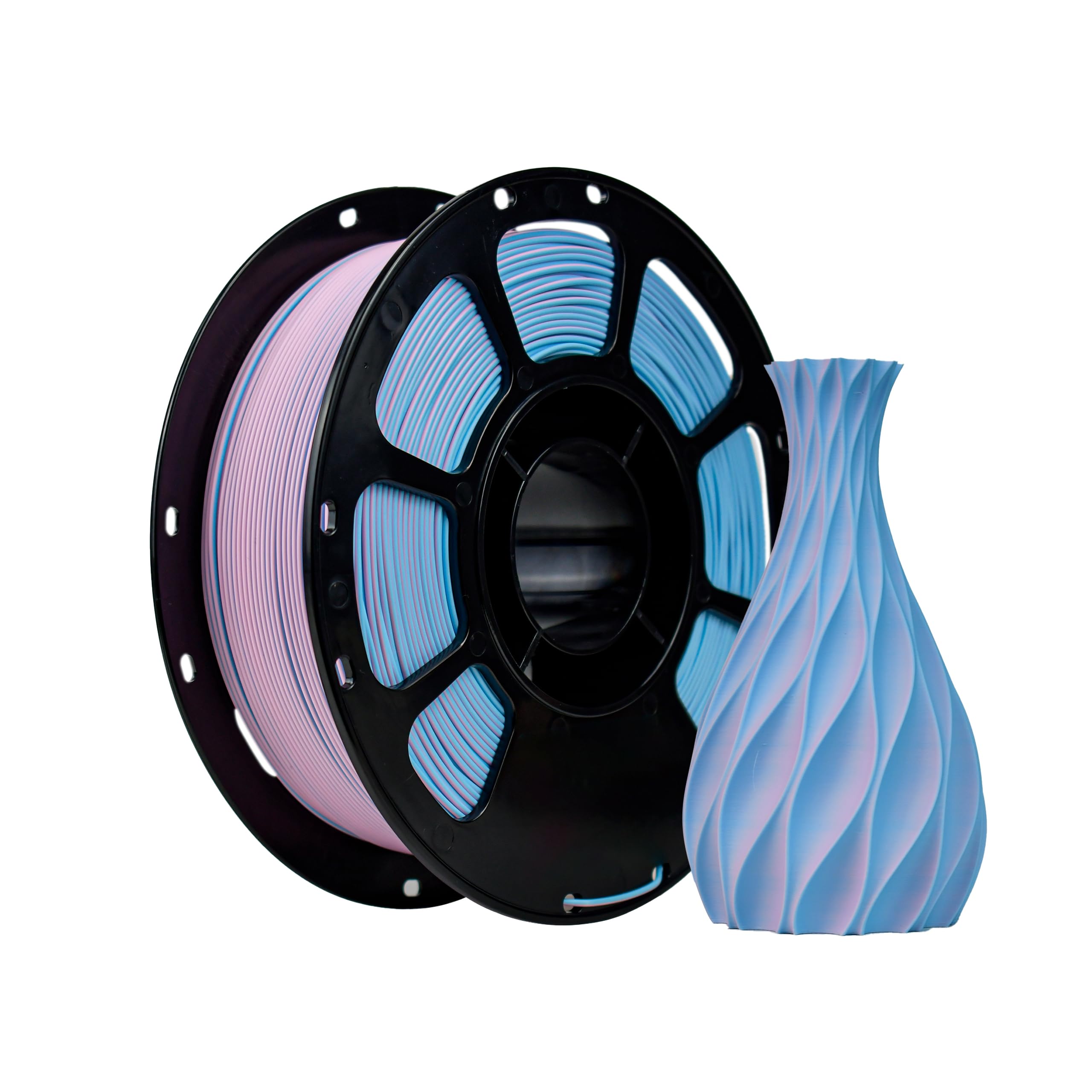 iBOSS Dual Color Matte PLA+ 3D Printer Filament 1.75mm 2 in 1 Coextrusion 1KG Spool (2.2lbs) Multicolor PLA Plus with Smooth Matte Finish for FDM 3D