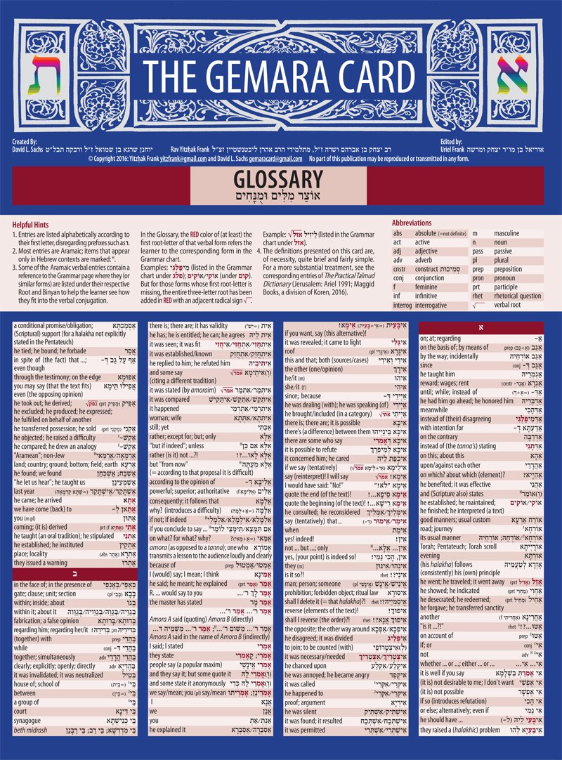 The Gemara Card (English and Hebrew Edition) 9781592644544