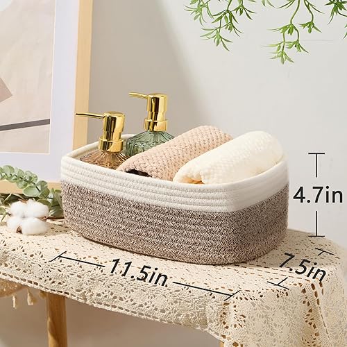 Vista 186 de Cestas de almacenamiento pequeñas para organizar Contenedores organizadores de armario Cesta de juguetes para estante Cestas de cuerda tejida