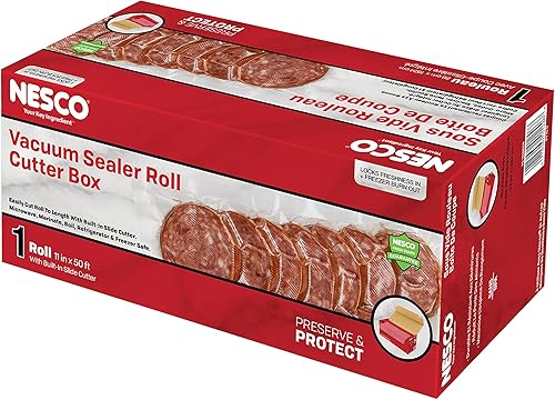 Nesco Caja cortadora selladora al vacío con 50' de rollo de sellado al vacío resistente de 11 "x 50'