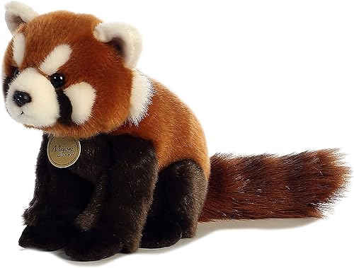 Miniatura 2 de Aurora Adorable panda rojo de peluche Miyoni, detalle realista, compañía entrañable, marrón, 9 pulgadas