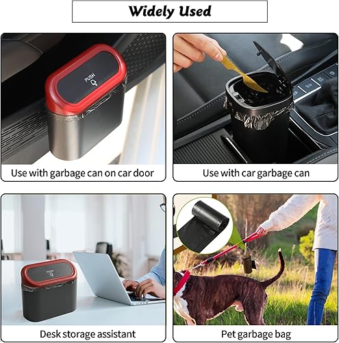 Miniatura 6 de Mini bolsas de basura de 10 rollos (200 unidades)  Bolsas a prueba de fugas de 0.5 galones2 litros para automóvil, escritorio y botes de basura