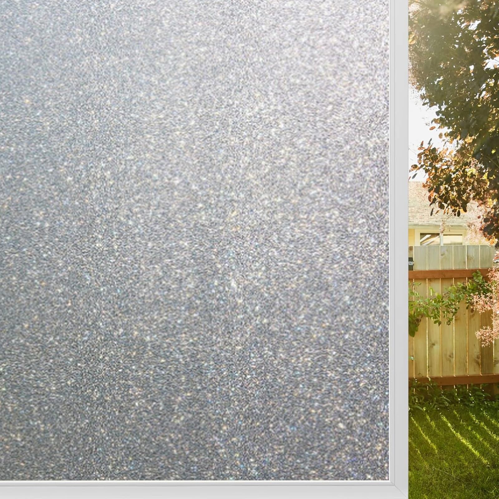 Xuedngm Frosted Privacy Window Film 120 X 150 Cm(47 X 59Inch) Glass Film Static Cling Non-Adhesive Static Cling, Static Cling Removable Without Glue Or Residue For Home Office,