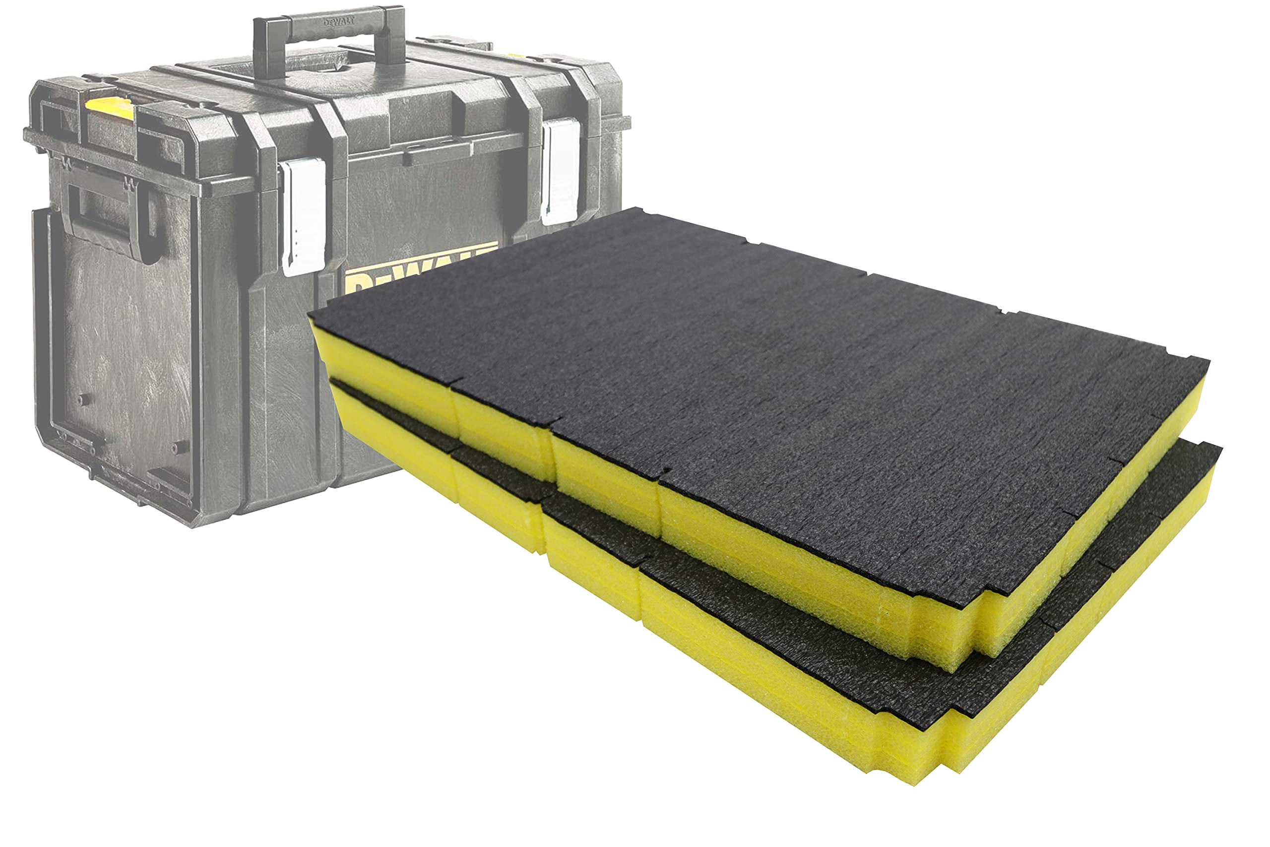Shadow Foam Easy Peel – Toughsystem DS400 Insert [Yellow 30mm Twin Pack] Customisable Foam for DeWalt Toughsystem Toolboxes | Ideal for Lean, 5S, Kaizen & Custom Organisers