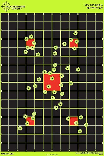 Vista de 12 x 18 pulgadas en el objetivo Splatterburst - Ve instantáneamente tus disparos estallar en un amarillo fluorescente brillante al impactar