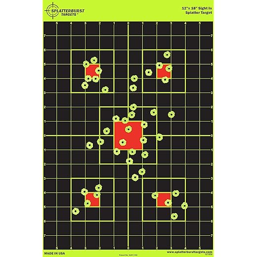 12"x18" Sight in Splatterburst Target - Instantly See Your Shots Burst Bright Florescent Yellow Upon Impact!