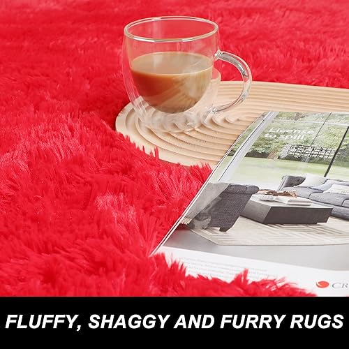 Miniatura 3 de PAGISOFE - Alfombra redonda, muy suave, esponjosa, peluda y cómoda de 5 x 5 pies para habitación de los niños, área de lectura, sala de estar y para