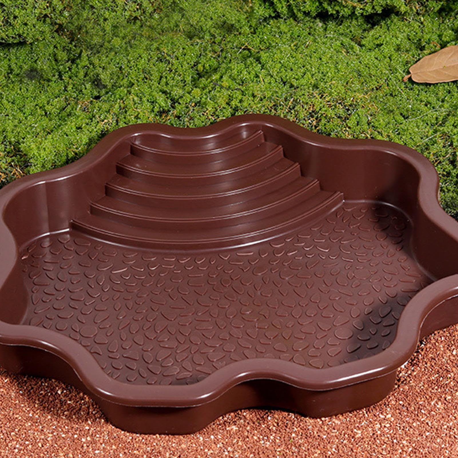 Plat à tremper pour reptiles, bol d'eau et nourriture avec marches pour tortue de piscine
