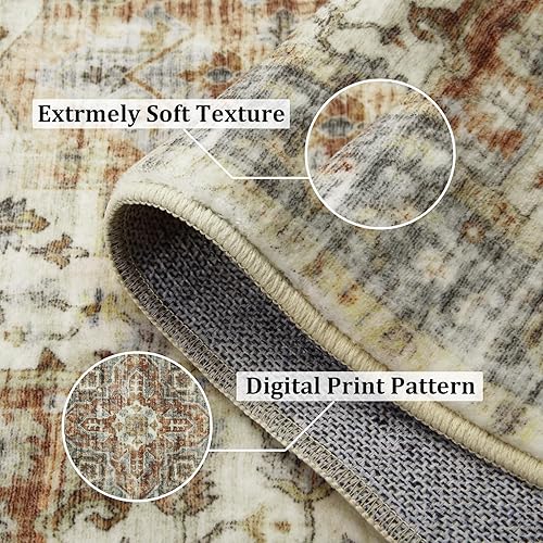 Miniatura 3 de FairOnly Alfombra lavable de 2 x 6 pies, antideslizante, alfombra de pasillo de pelo bajo, alfombra de piso desgastada, alfombra de área suave para