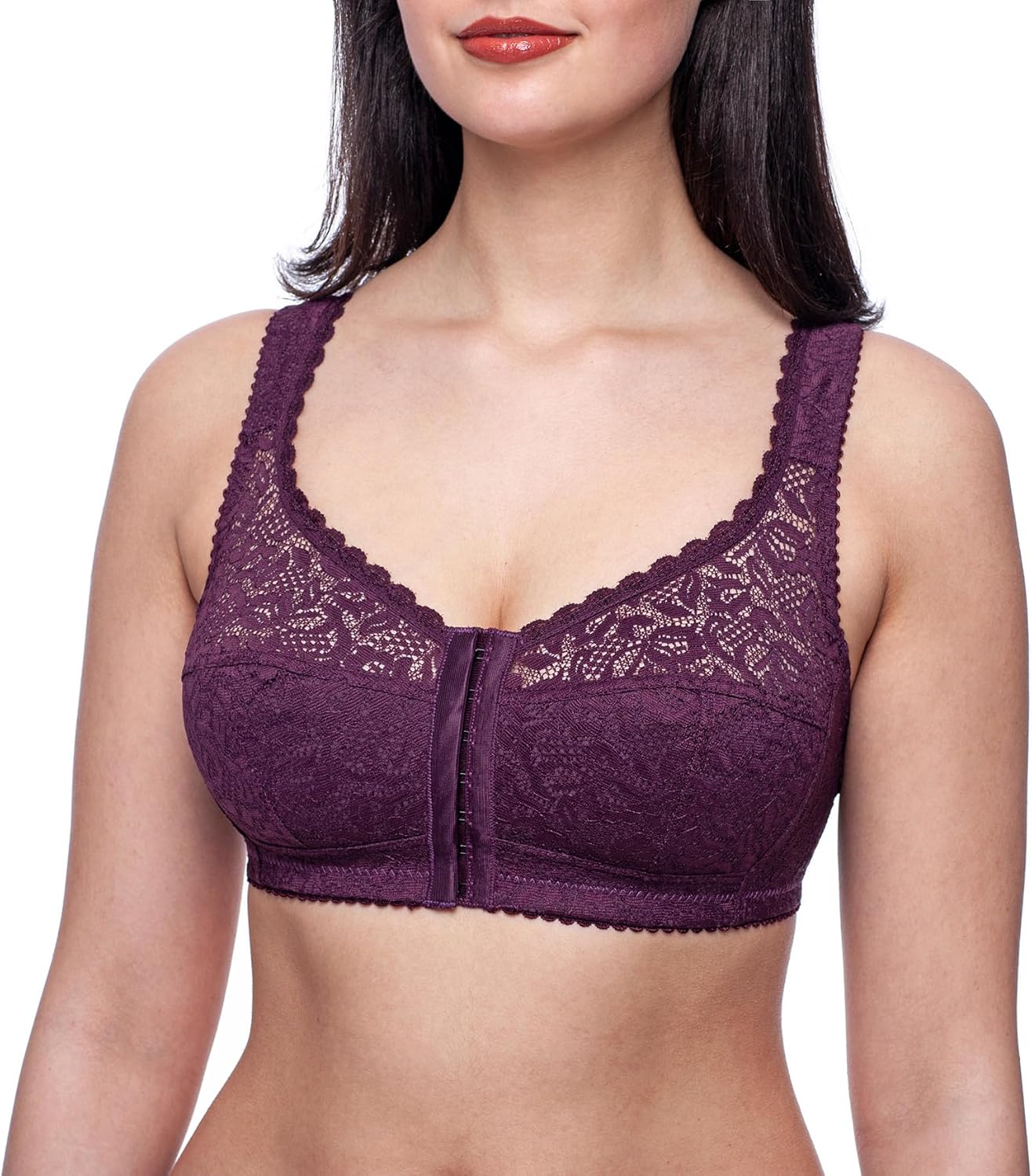 Plus Size Front Closure Bra Wireless Bras for Women No Underwire