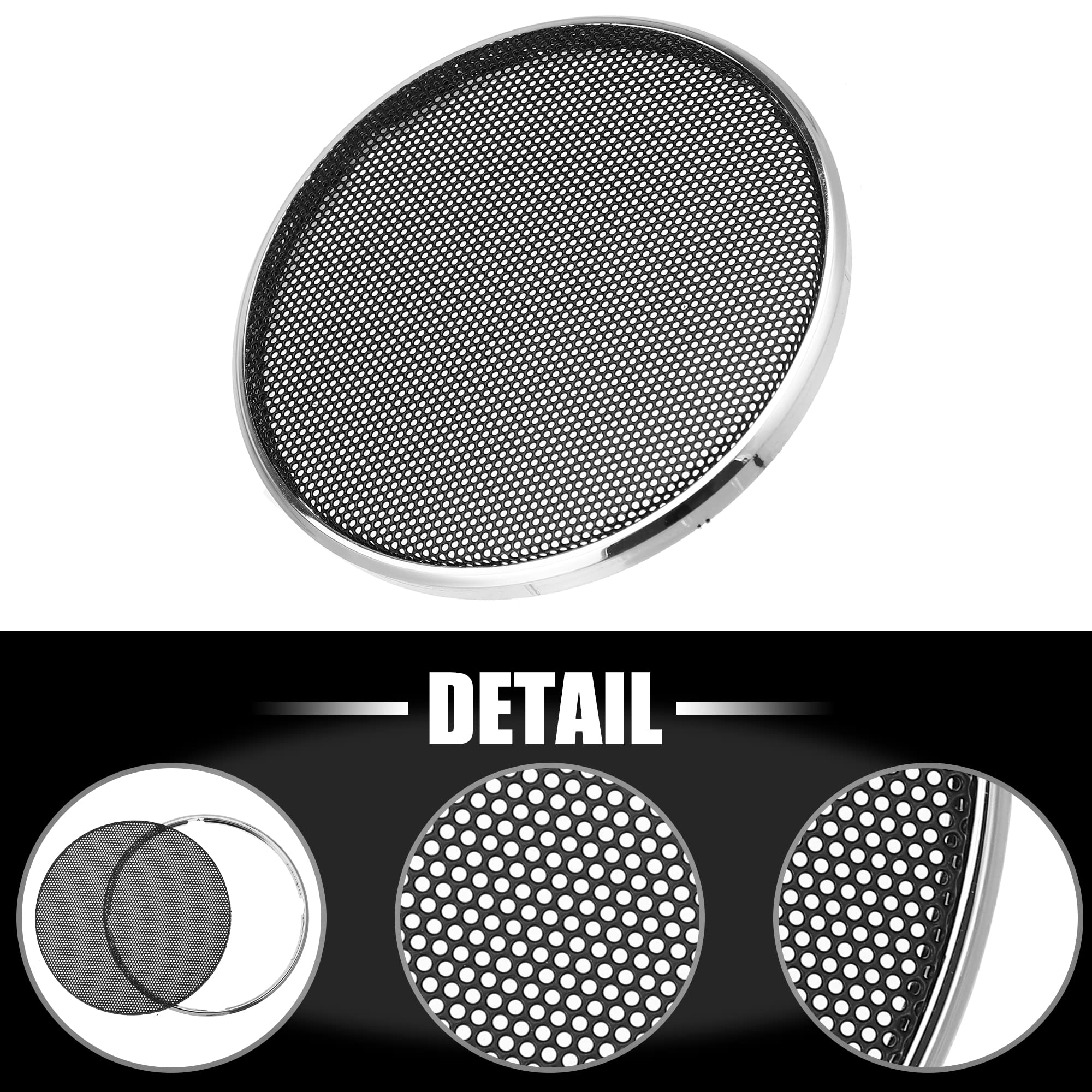 X AUTOHAUX Lot De 2 Grilles Haut-Parleur Voiture 15,2 Cm Noires - Protection Audio