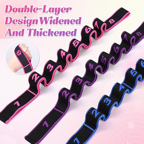 Miniatura 7 de Bandas de resistencia de fitness con asas, banda de resistencia para ejercicios de estiramiento y yoga, ejercicio de tirador de moda, bandas B, 3