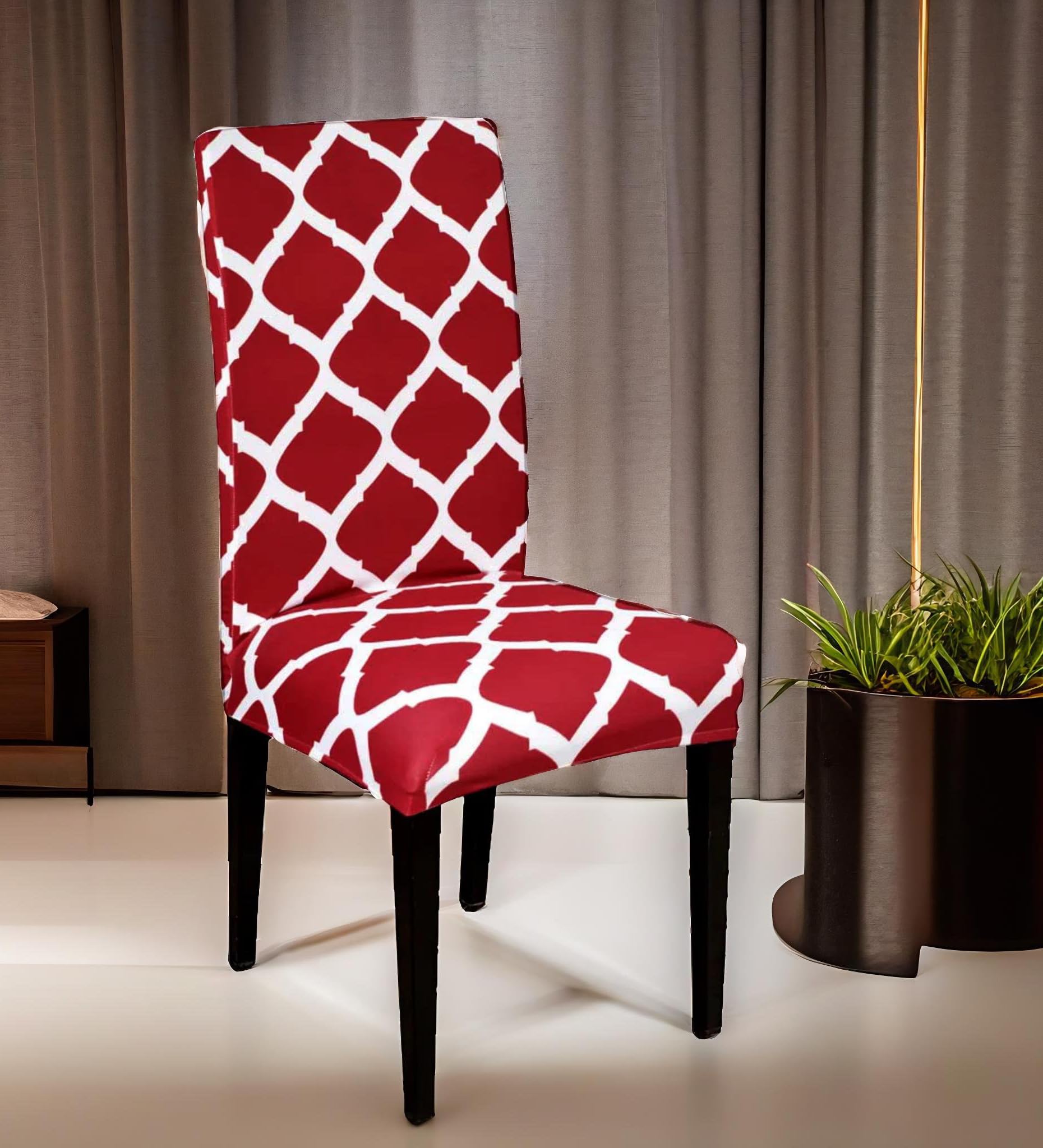 Grey Elastic Chair Cover - Protect Dining Chairs -23
