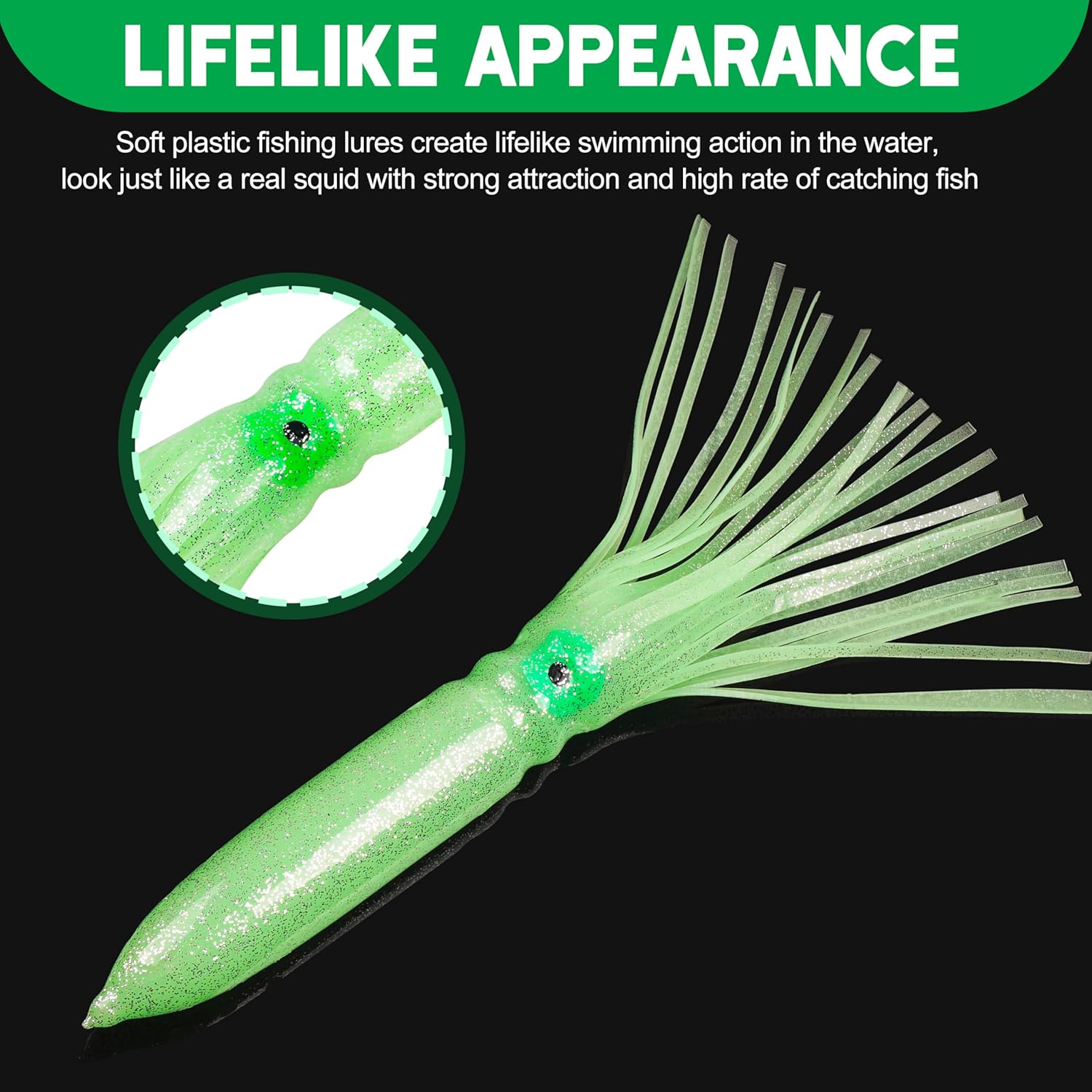 Luminous Octopus Squid Skirts Fishing Lures, 2/5PCS Glow Octopus Skirt Soft Fishing Bait Trolling Fishing Lures Multiple Colors Available Fishing Accessories Saltwater Fishing Tackle