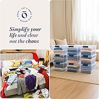 Vista 6 de HOMZ Contenedores de almacenamiento apilables de plástico transparente modular resistente con tapas de cierre y bloqueo, capacidad de 31 cuartos