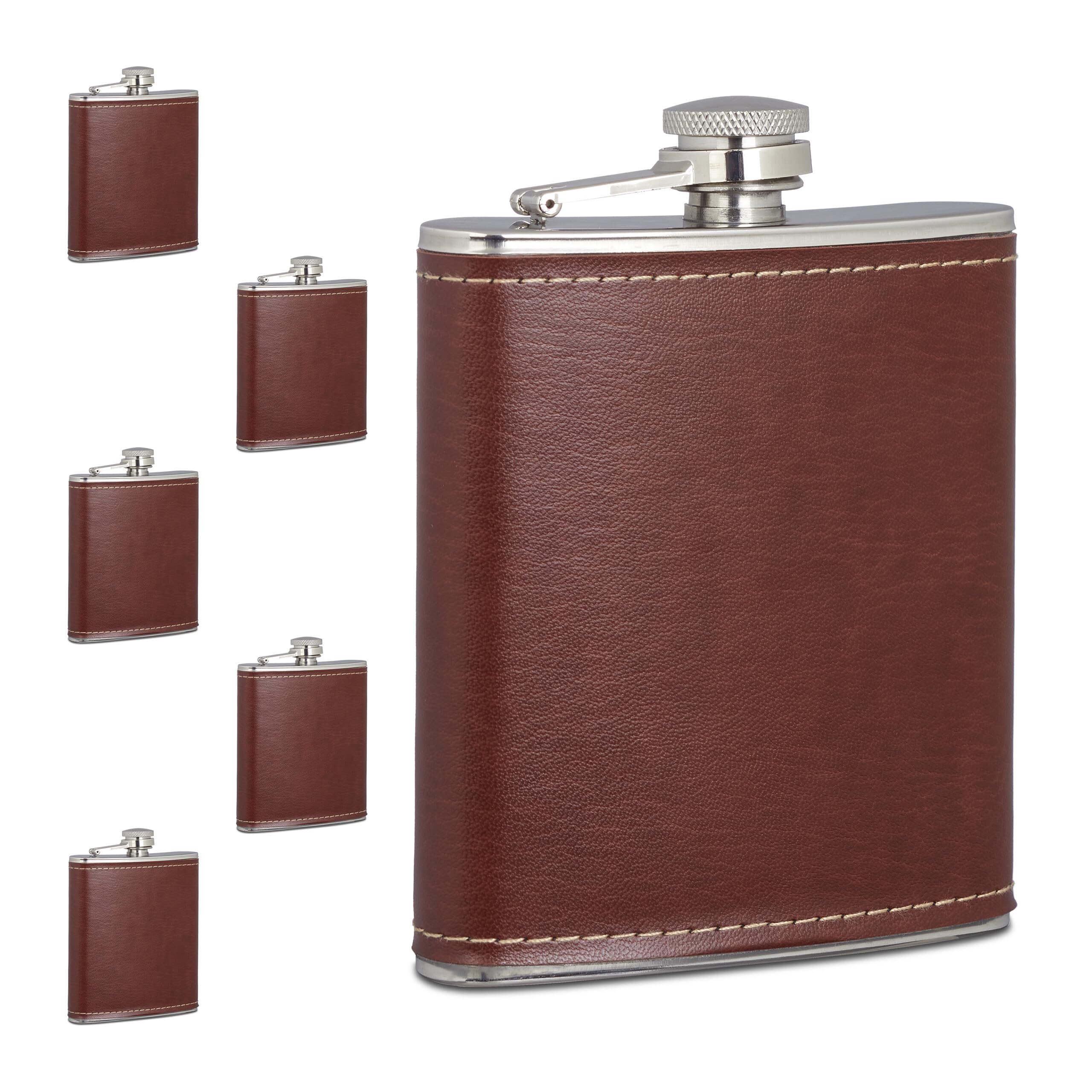 Flasque en acier inoxydable et similicuir marron : l'alliance du style et de l'inox