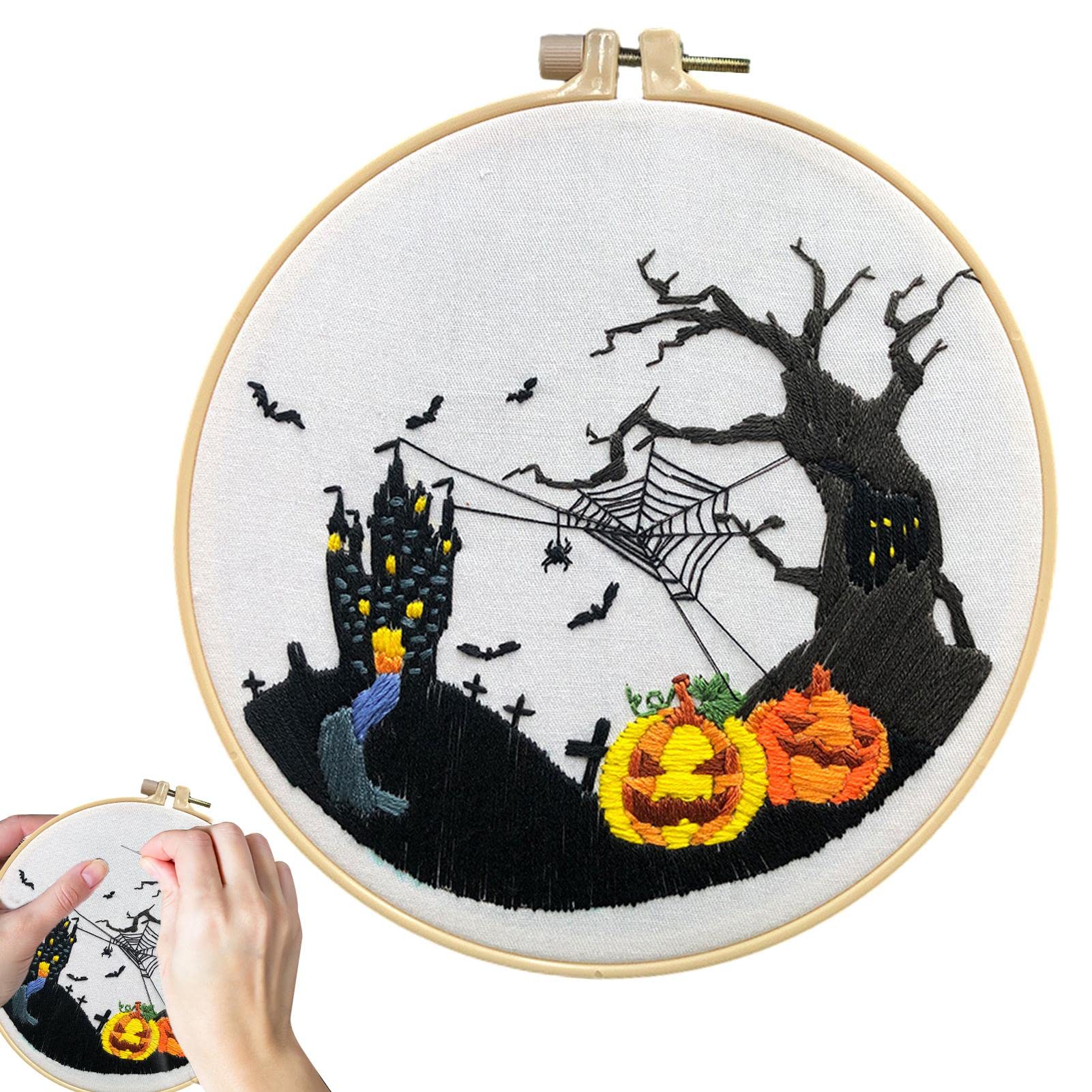 【絶版品】 ハロウィン　刺繍パッチ2 すぐに始められます ハロウィン刺繍キット 2個セット カボチャ